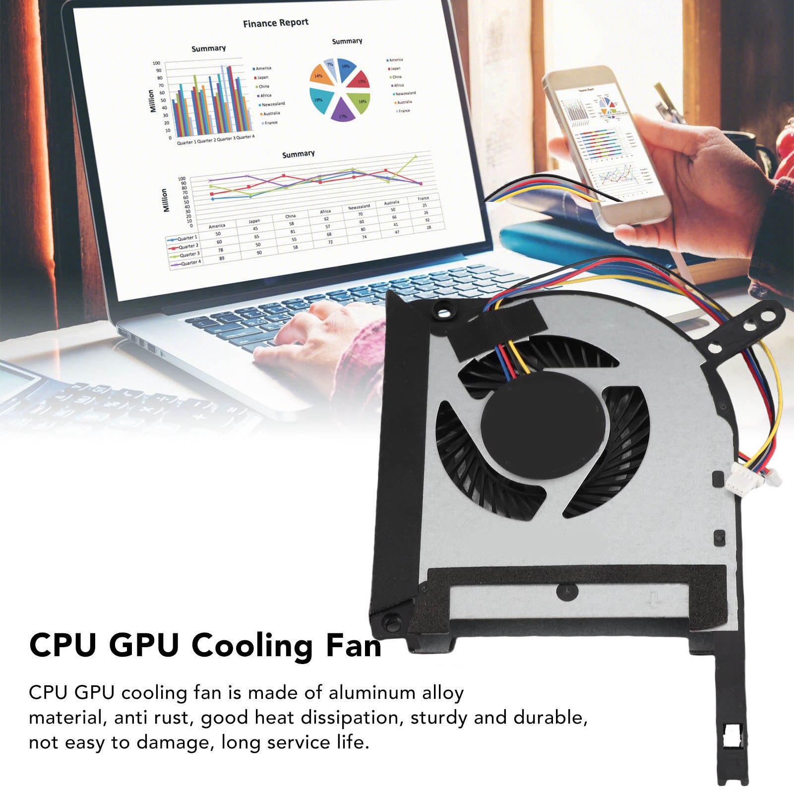 CPU GPU Cooling Fan 4 Pin Good Heat Dissipation Laptop Cooling Fan For KUI - Afbeelding 27 van 28