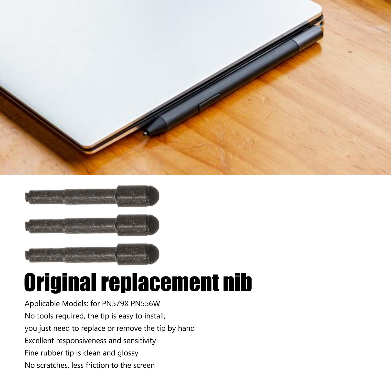 Replacement Nibs Black High Sensitivity Original Rubber Tablet Stylus Pen Rep FY - Afbeelding 28 van 28
