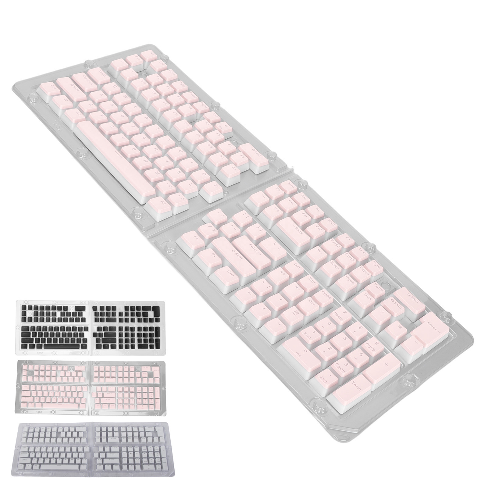 Keyboard Keycaps 129 Keys Pudding Transparent OEM Height PBT Two Color Inject FY - Bild 28 von 31