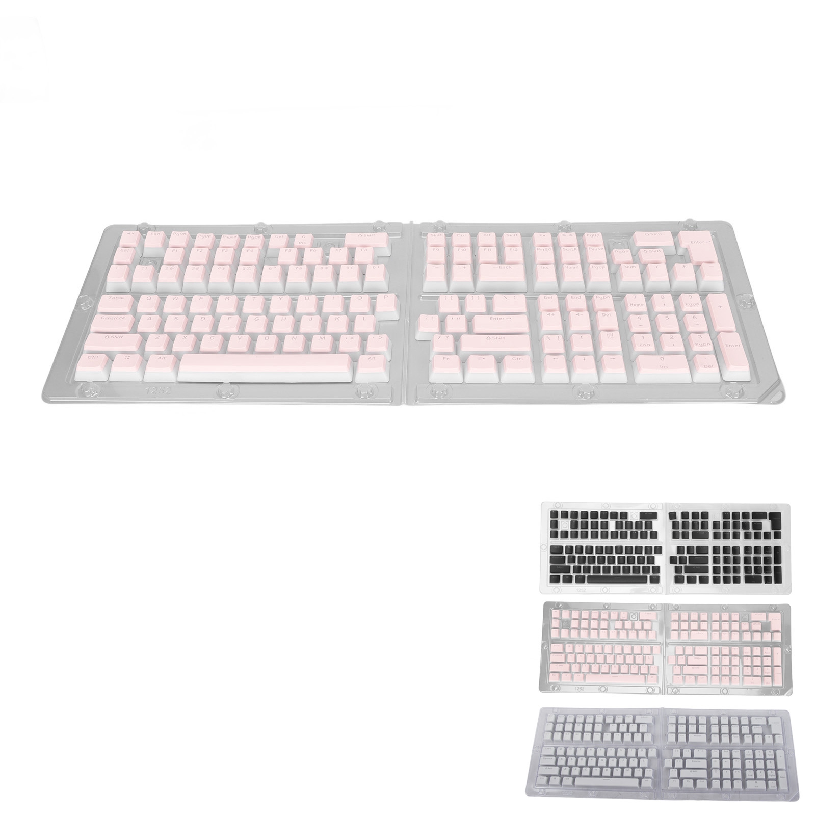 Keyboard Keycaps 129 Keys Pudding Transparent OEM Height PBT Two Color Inject FY - Bild 29 von 31