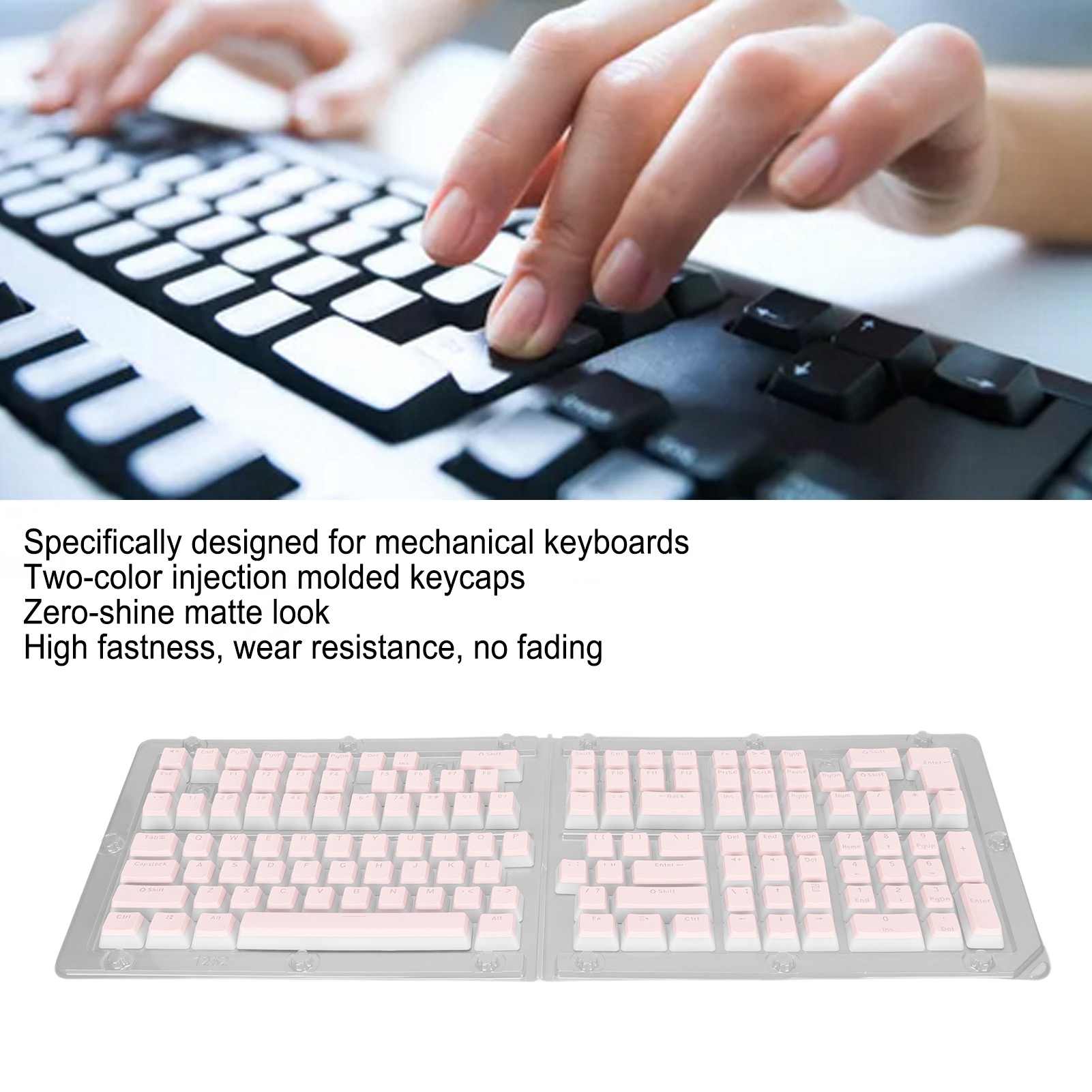 Keyboard Keycaps 129 Keys Pudding Transparent OEM Height PBT Two Color Inject FY - Bild 27 von 31