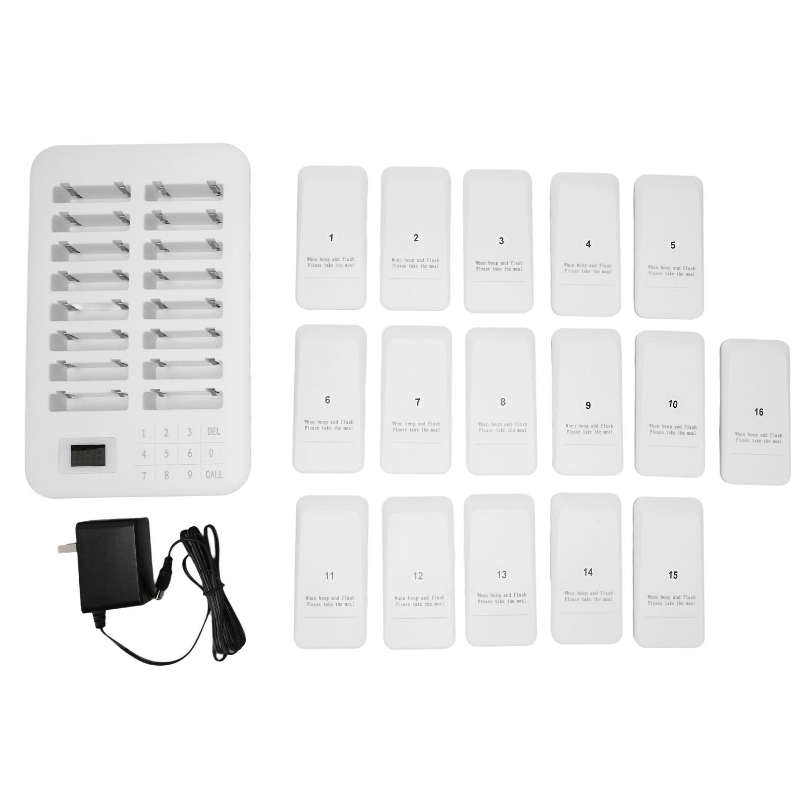 Wireless Calling System 1 Host Controls 16 Pager 800m Transmission White Res EOM - Zdjęcie 16 z 21