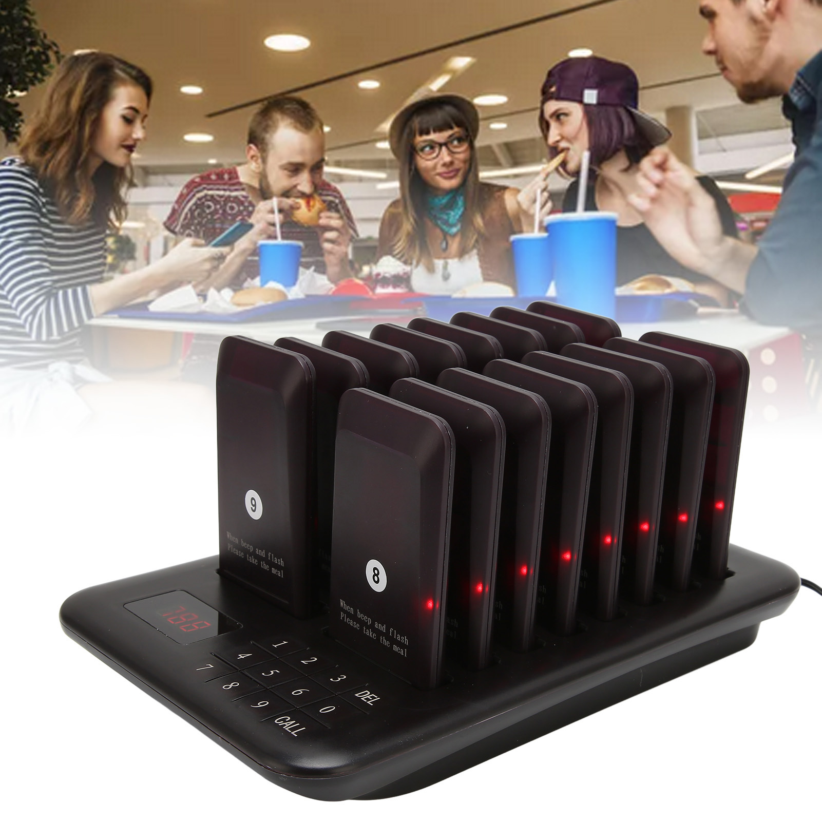 Wireless Calling System 1 Host Controls 16 Pager 800 Meters Transmission Cal ZZ1 - Zdjęcie 21 z 21