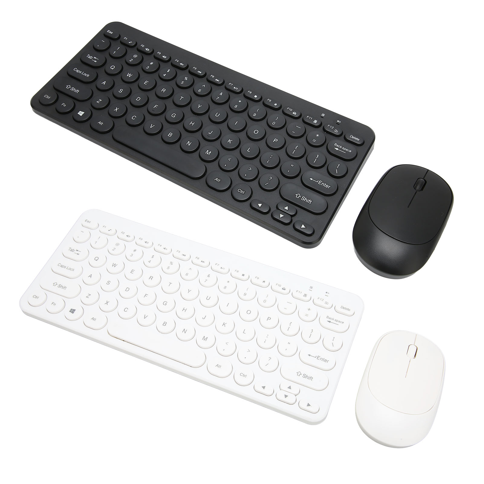 2.4G Wireless Keyboard Mouse Combo 78 Key Retro Round Keycap Mute Buttons Er Hot - Afbeelding 29 van 30