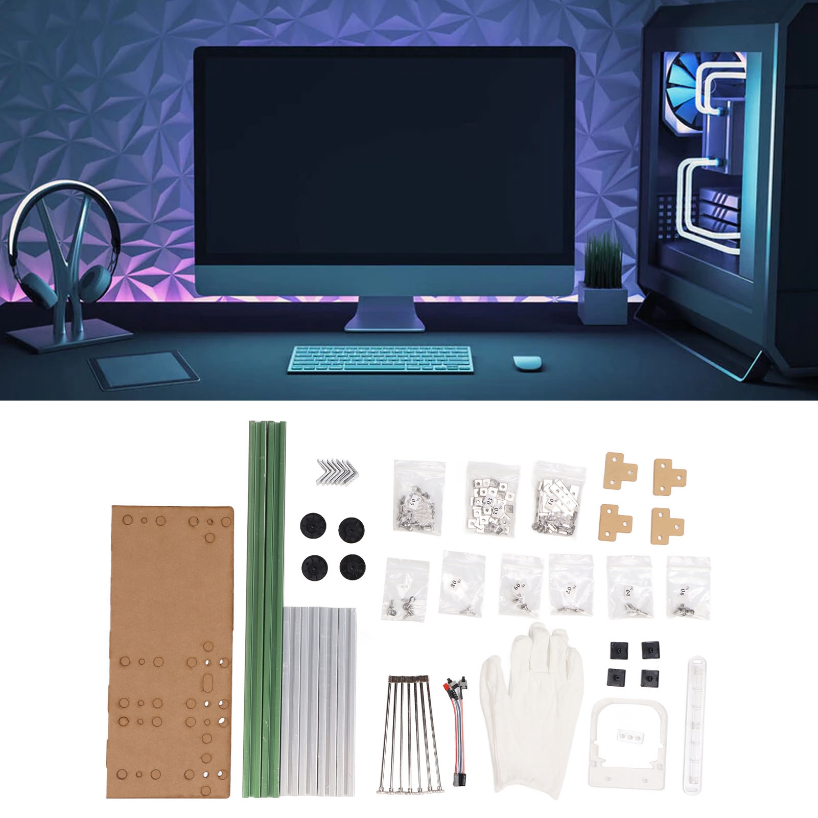 ATX Computer Open Case Bracket Good Heat Dissipation Support 4 PCI Slot Color DB - Afbeelding 14 van 21