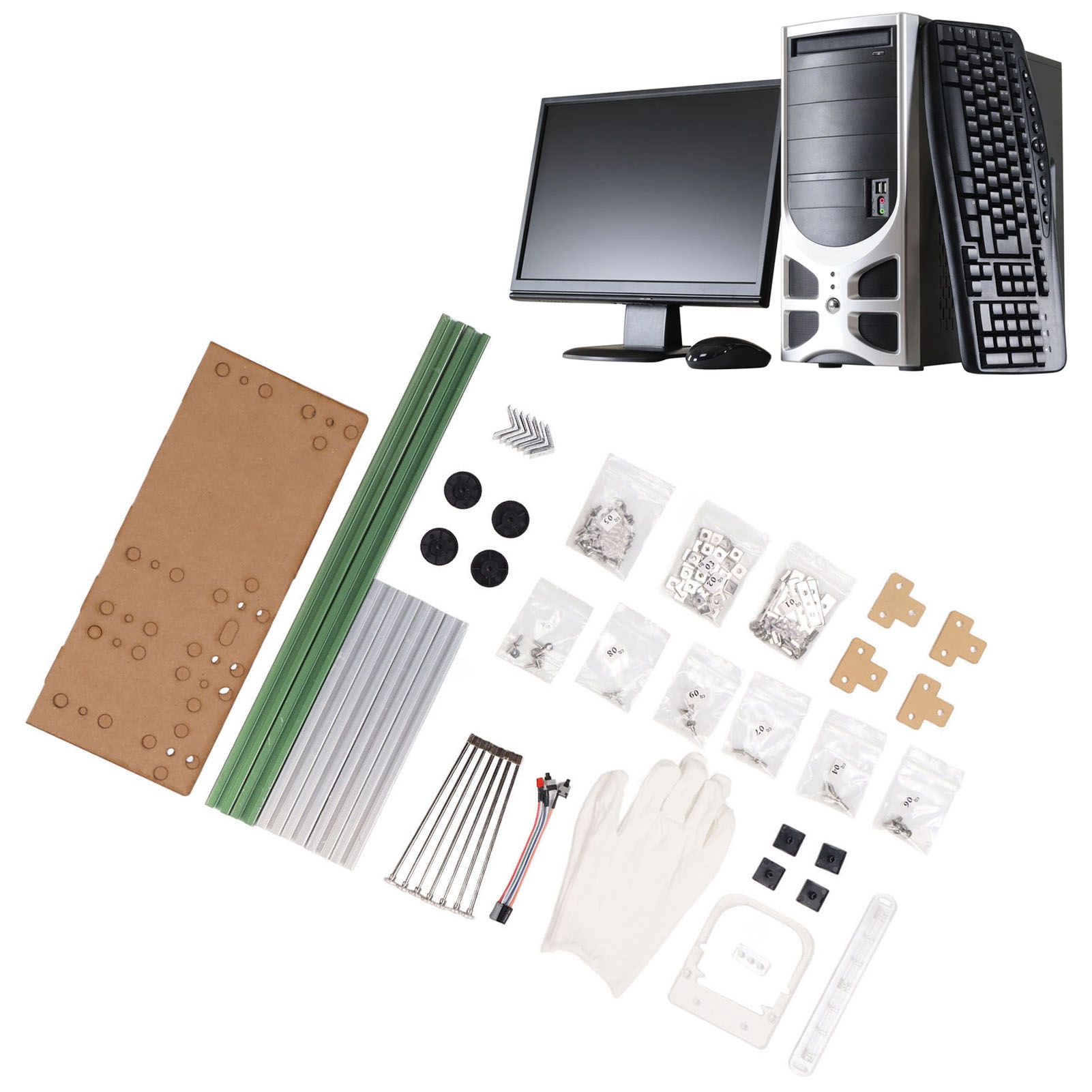 ATX Computer Open Case Bracket Good Heat Dissipation Support 4 PCI Slot Color DB - Afbeelding 13 van 21