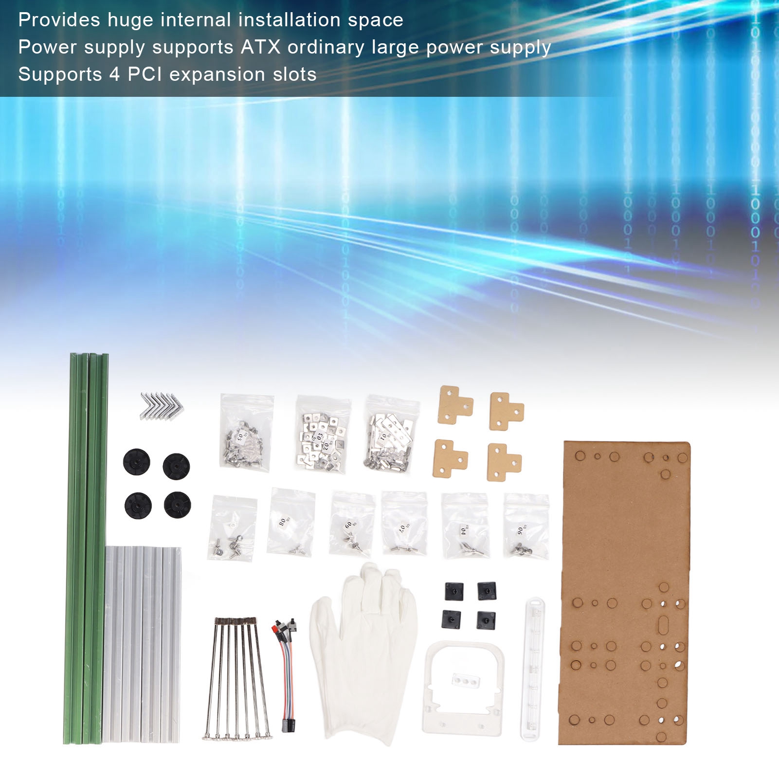 ATX Computer Open Case Bracket Good Heat Dissipation Support 4 PCI Slot Color FY - Afbeelding 30 van 31