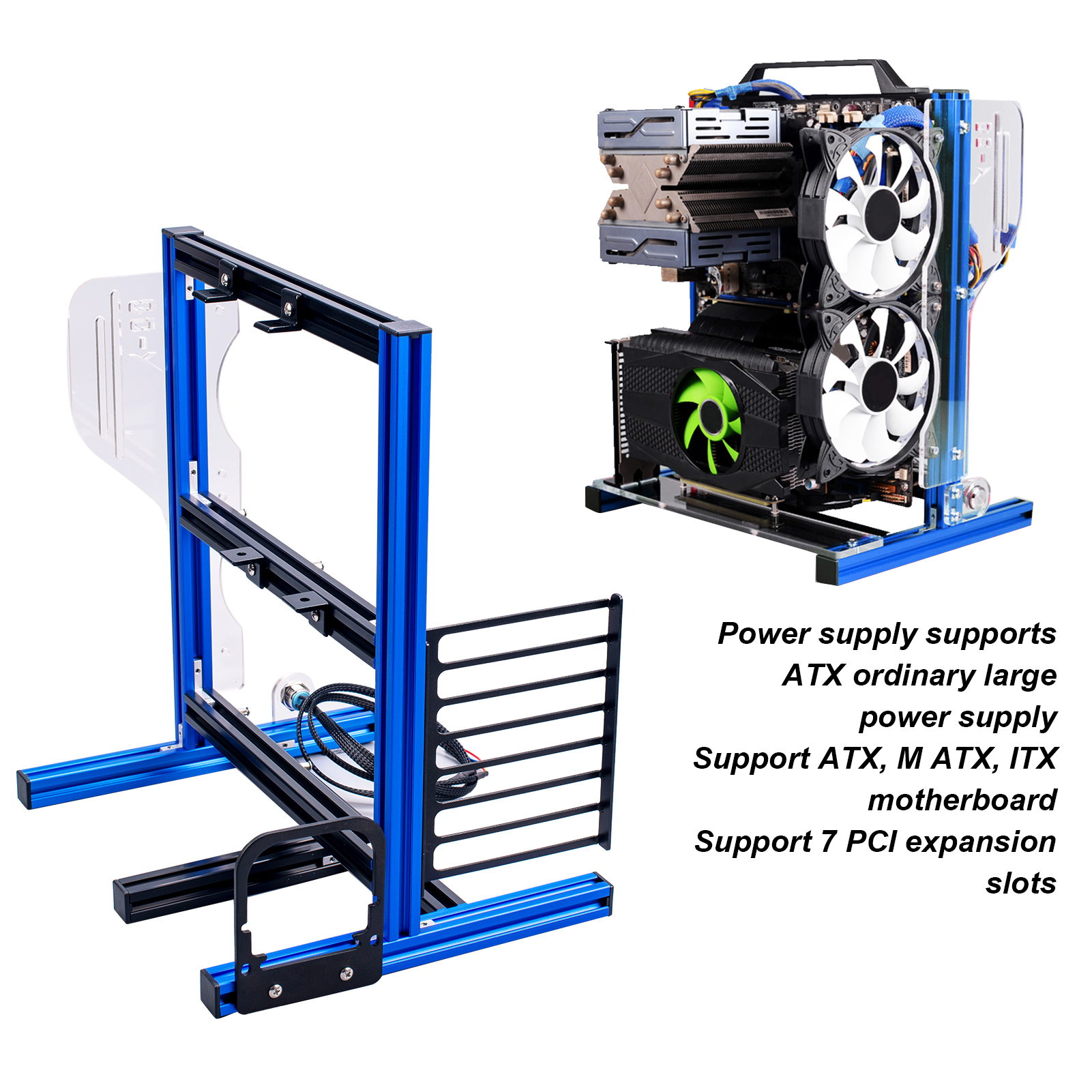 Computer Open Case Bracket Excellent Heat Dissipation Vertical Aluminum DIY F DB - Photo 15/18