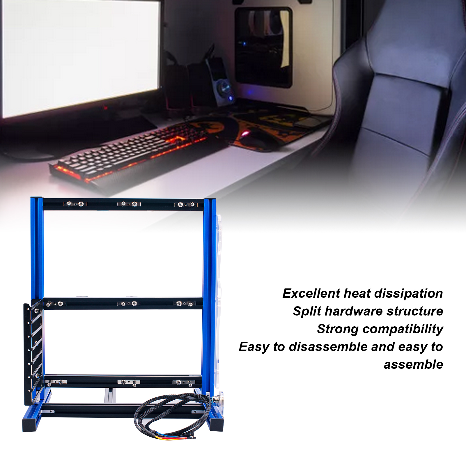 Computer Open Case Bracket Excellent Heat Dissipation Vertical Aluminum DIY F DB - Photo 17/18