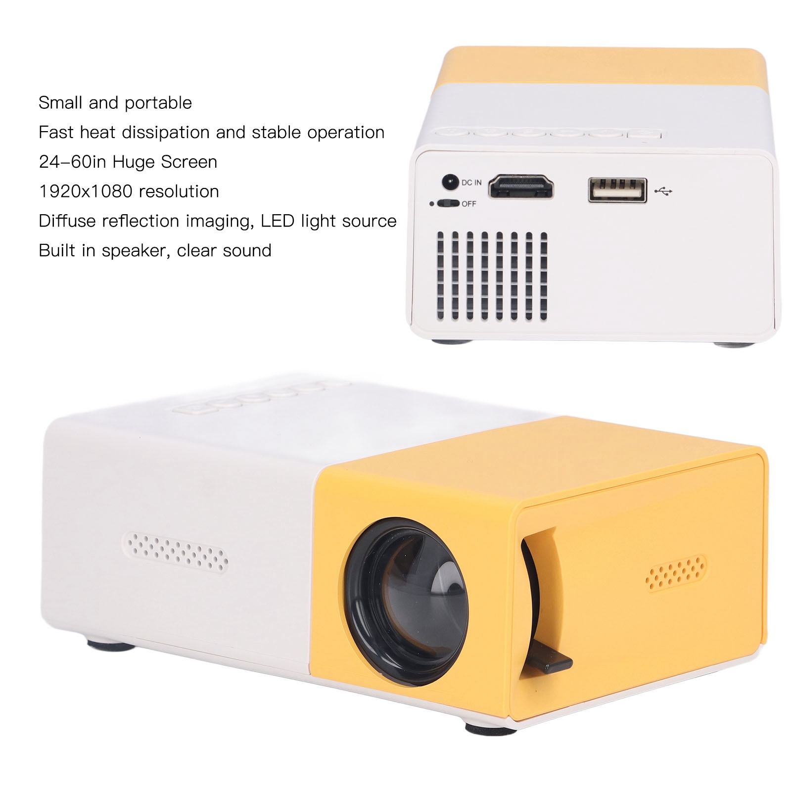 Mini Projector Mini 24 To 60in 1920x1080 Resolution Large Screen Projector - Picture 13 of 24