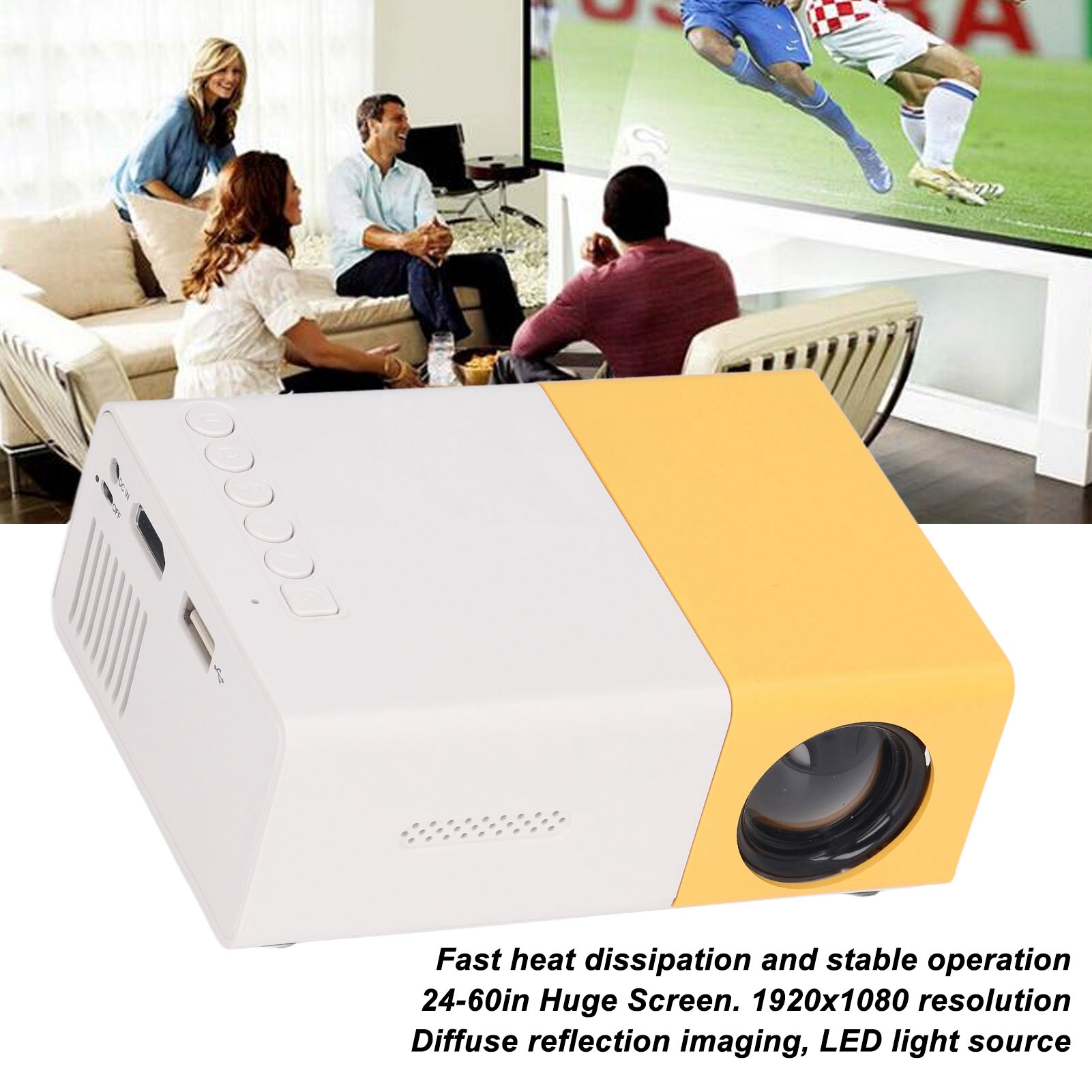 Mini Projector Portable Mini 24 To 60in 1920x1080 Resolution Large Screen Pr SD3 - Picture 22 of 24