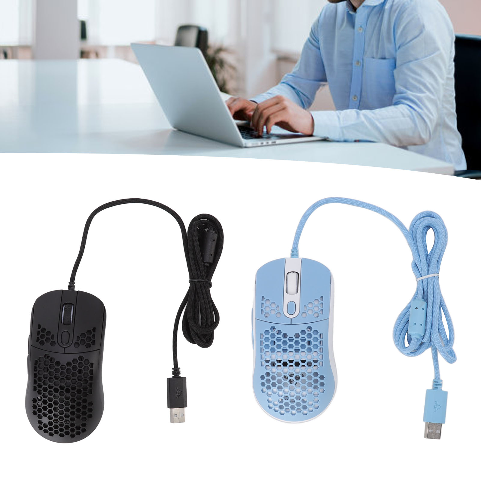 RGB Mouse Cellular Hollow Design Lightweight Wired Backlight 12000DPI 6 Leve BST - Picture 24 of 29