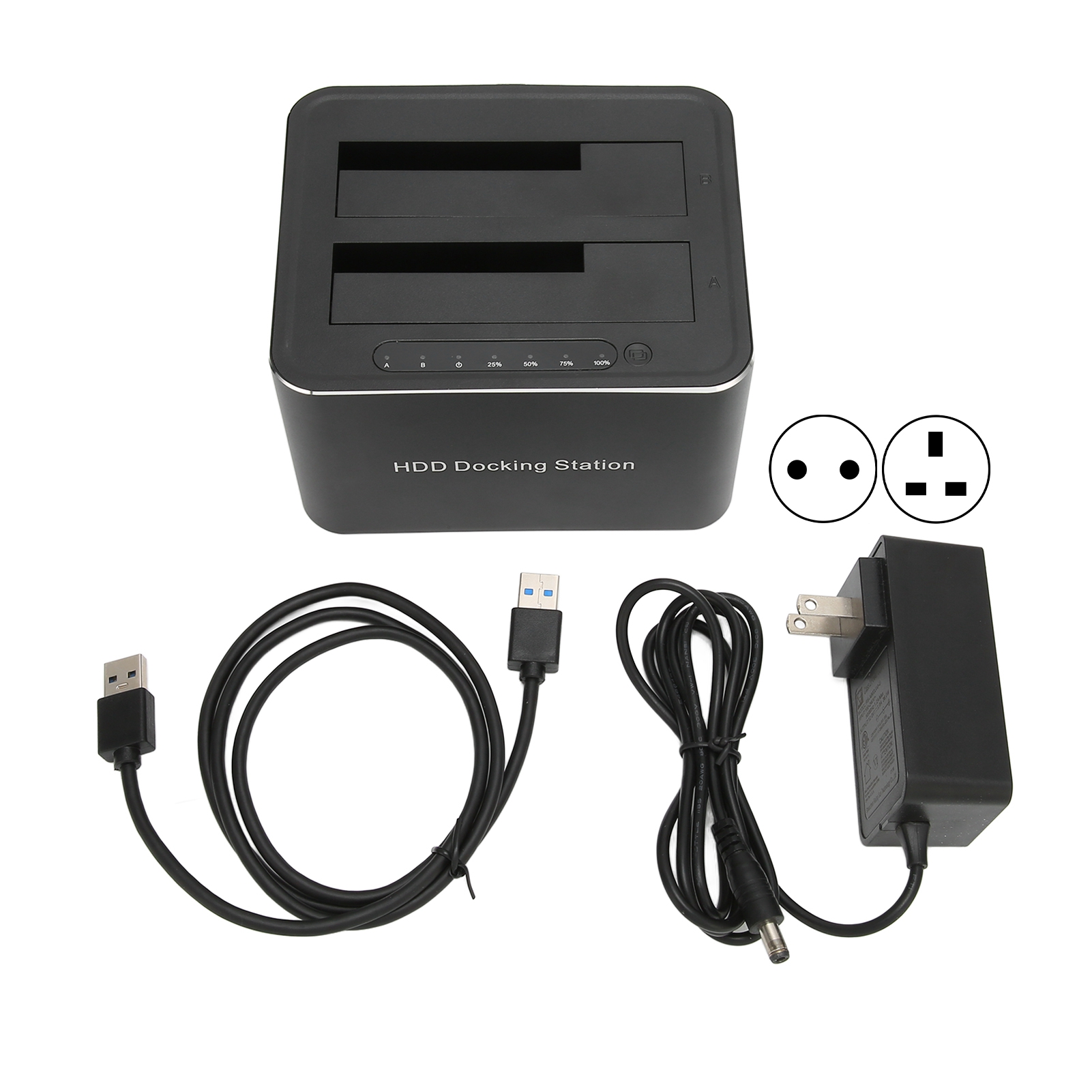 USB 3.0 To Dual Slot HDD Docking Station Offline Clone Supports 2x 16TB CB - Afbeelding 10 van 13