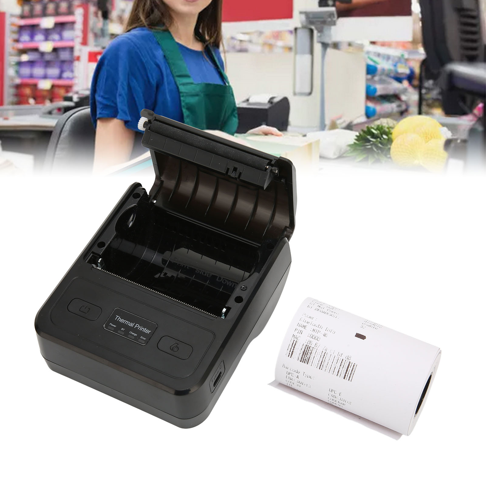 Thermal Label Printer Fast Printing Large Capacity Type C Interface 2000mAh B FG