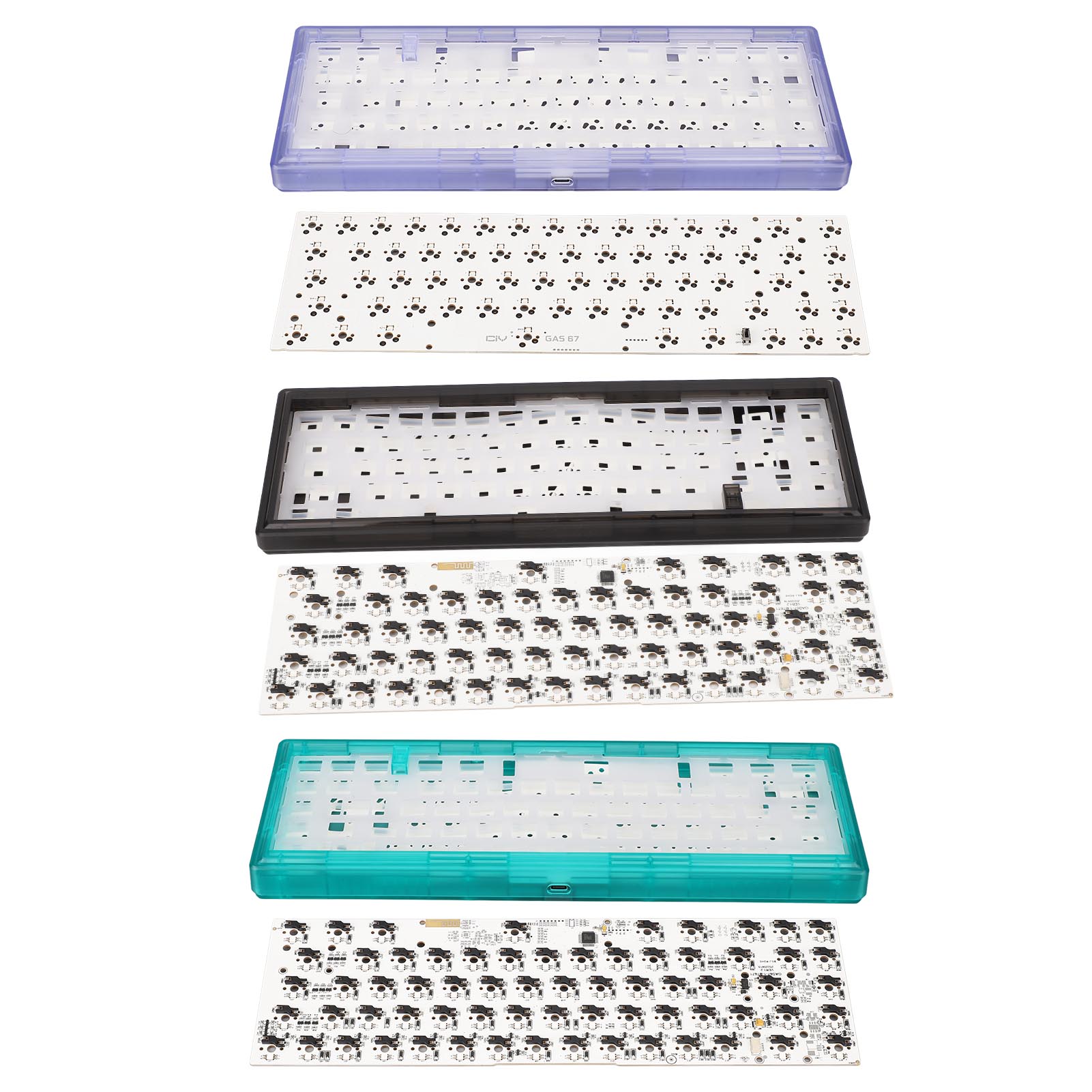 DIY Mechanical Keyboard Kit 67 Keys Wired Switch Hot Swap RGB Backlit Support FY - Afbeelding 32 van 33