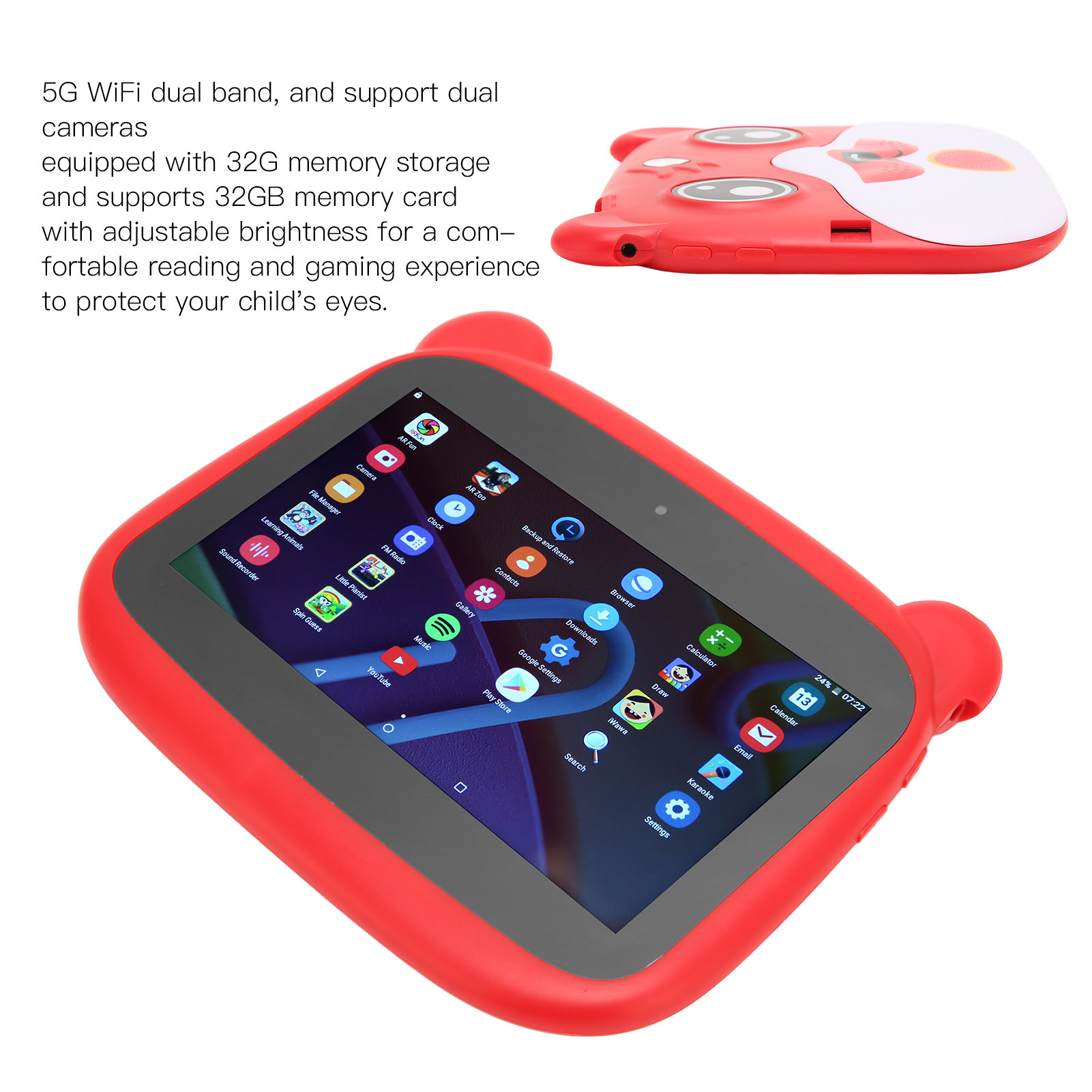 Kids Tablet 7in Little Bear Shaped 2GB 32GB 5000mAh Octa Core CPU 7in Tablet SAL - Photo 23/28
