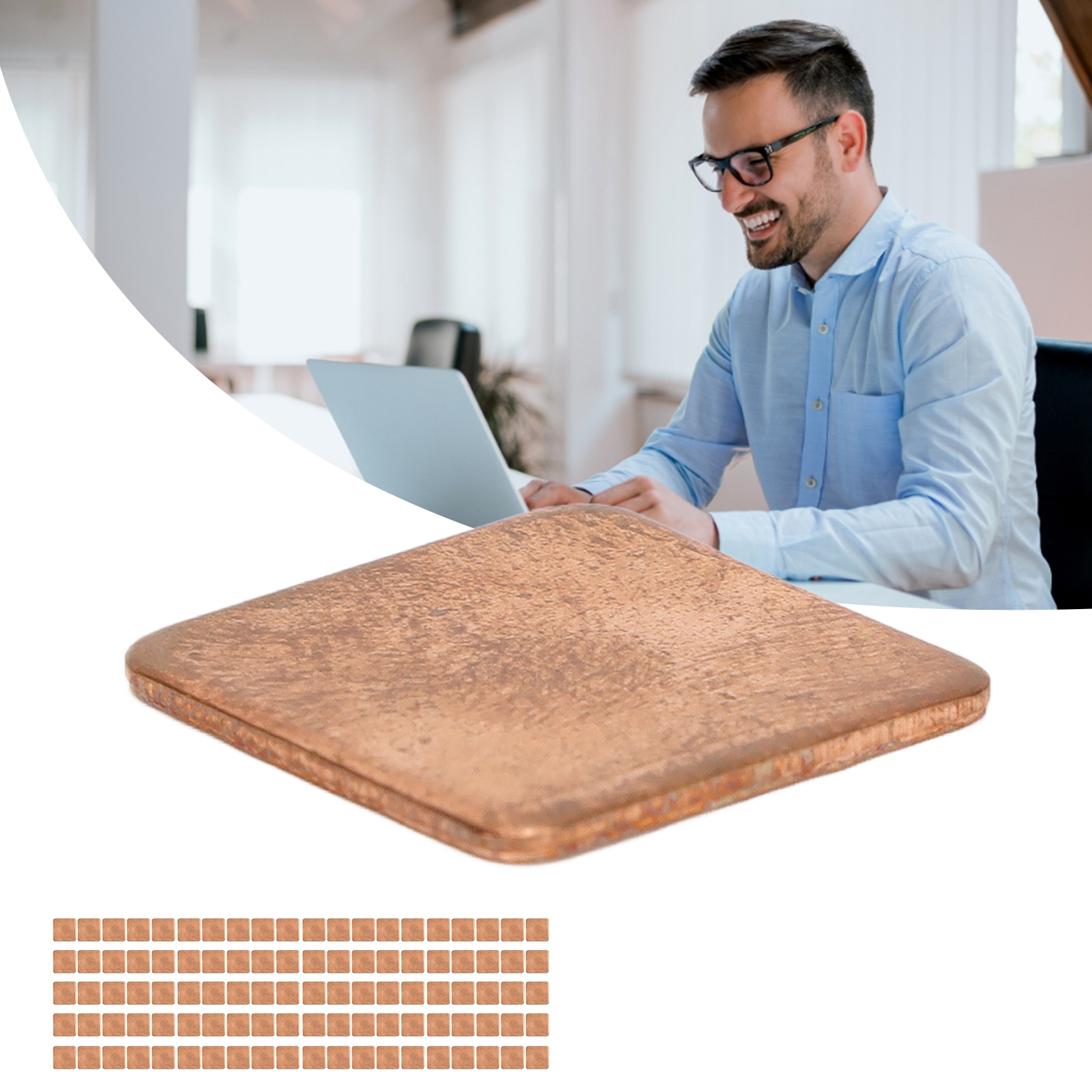 100x Copper Pad Shim Thermal Conductivity Burr Free Copper Shim Heatsink For CB - Afbeelding 34 van 43