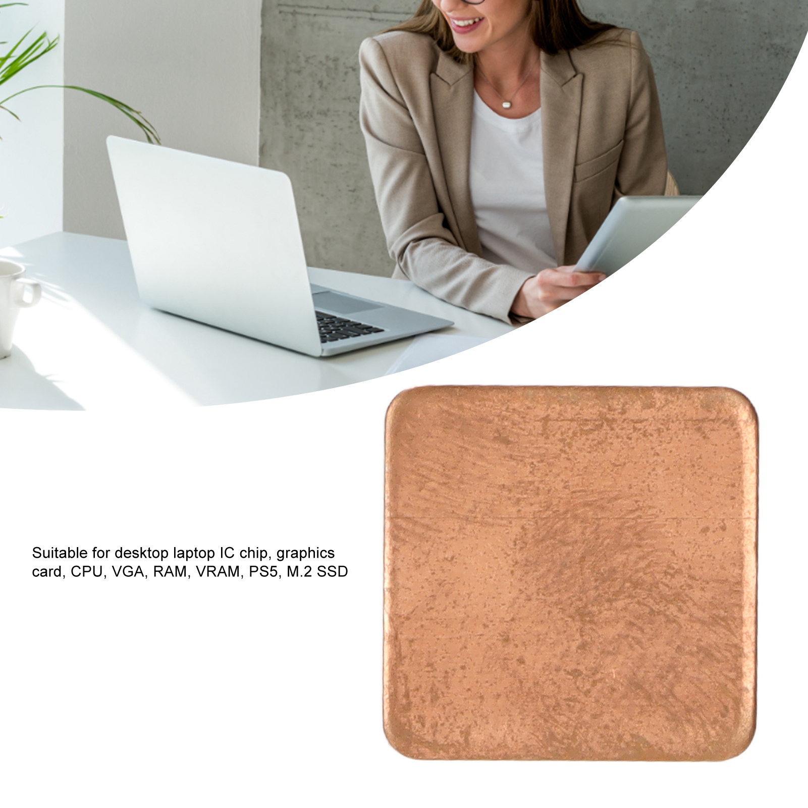 100x Copper Pad Shim Thermal Conductivity Burr Free Copper Shim Heatsink For SAL - Afbeelding 33 van 43