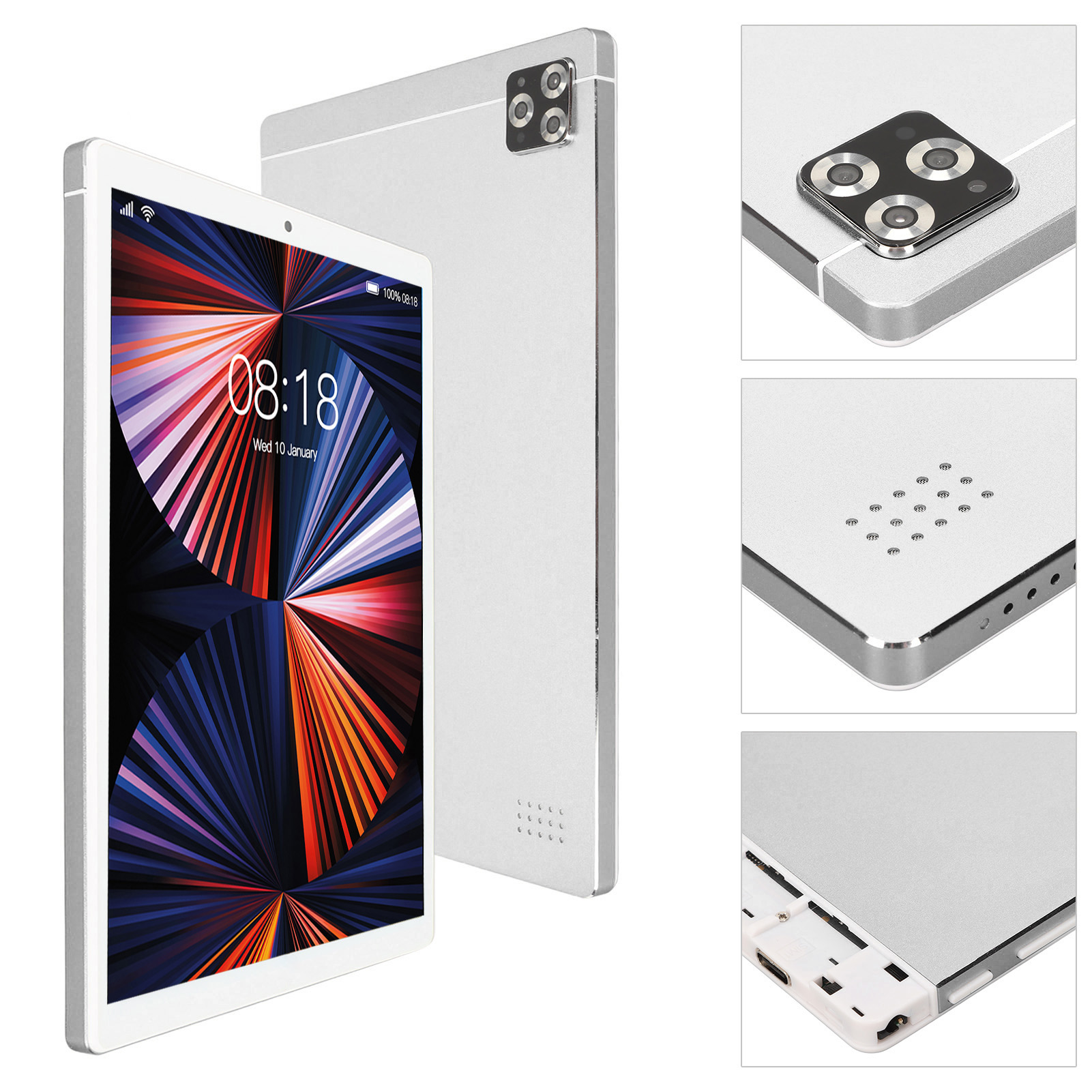 10.1 Inch Tablet Silver 4GB 64GB 1080x1920 IPS Display 10 Core CPU 8000mAh 1 Fit - Picture 25 of 30