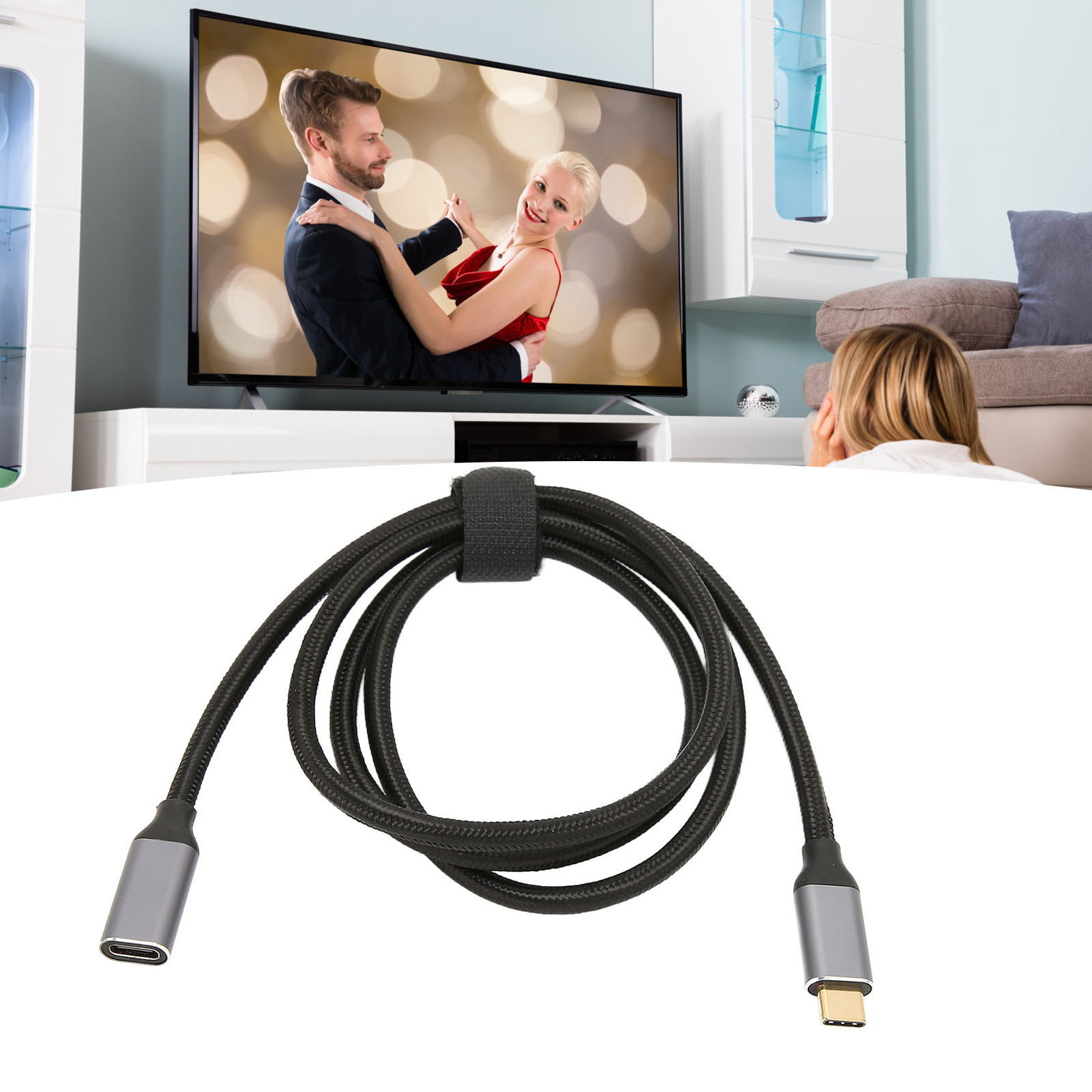 USB C Extension Cable 10Gbps Data Sync 100W Power Delivery 4K 60Hz Video Out DOB - Photo 18 sur 21