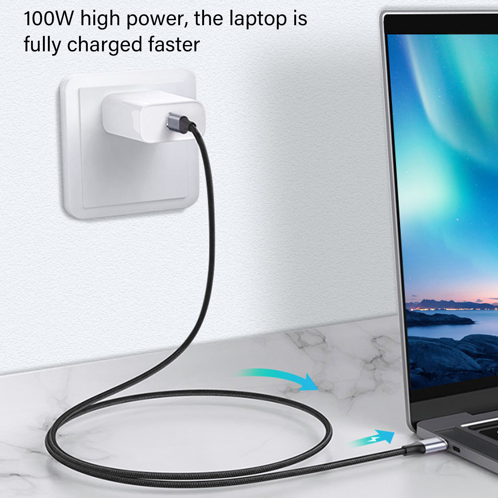 USB C Extension Cable 10Gbps Data Sync 100W Power Delivery 4K 60Hz Video Out DOB - Photo 16 sur 21