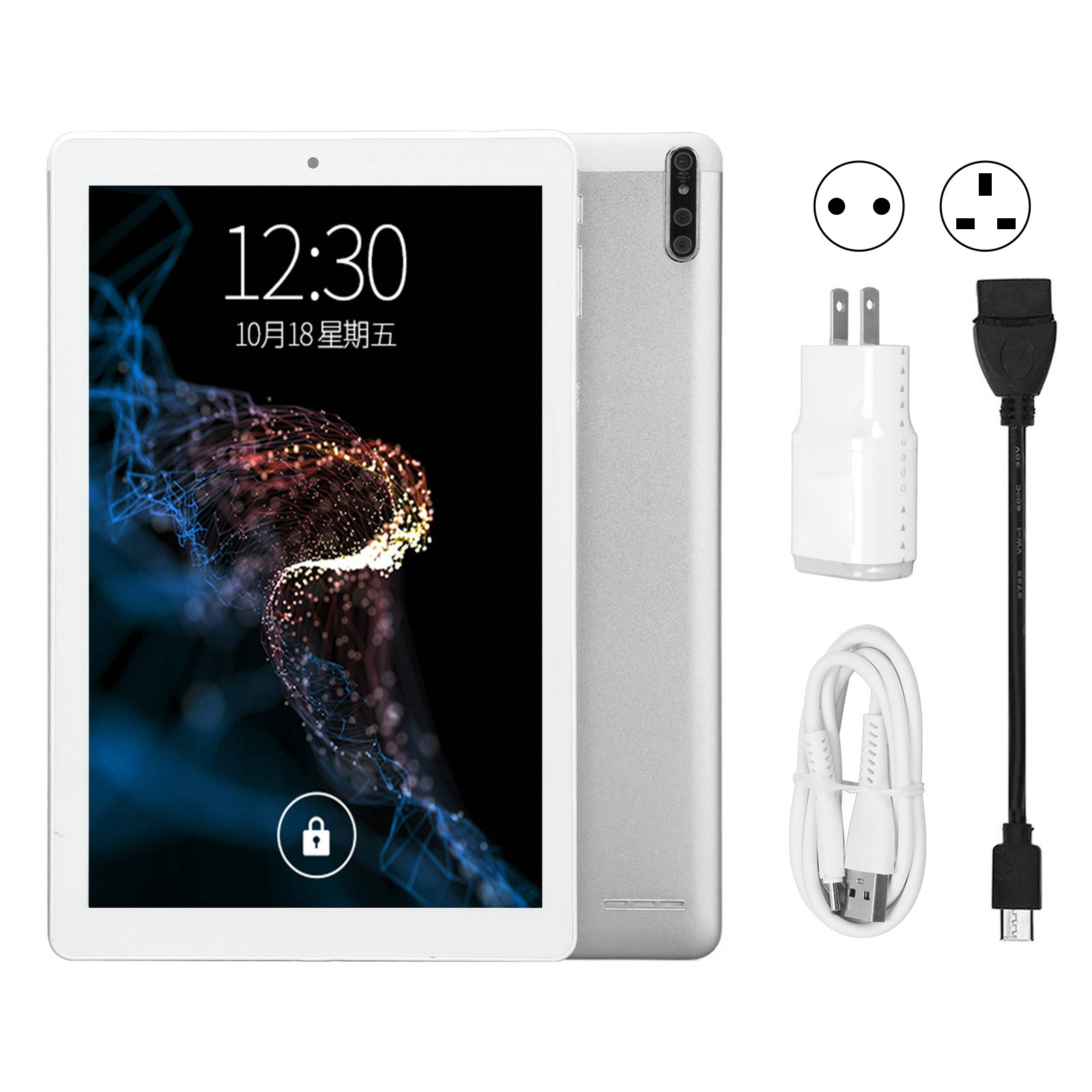Silver Tablet 10.1in IPS Display 6GB RAM 128GB ROM Octa Core CPU 13MP Camera FY - Bild 30 von 33