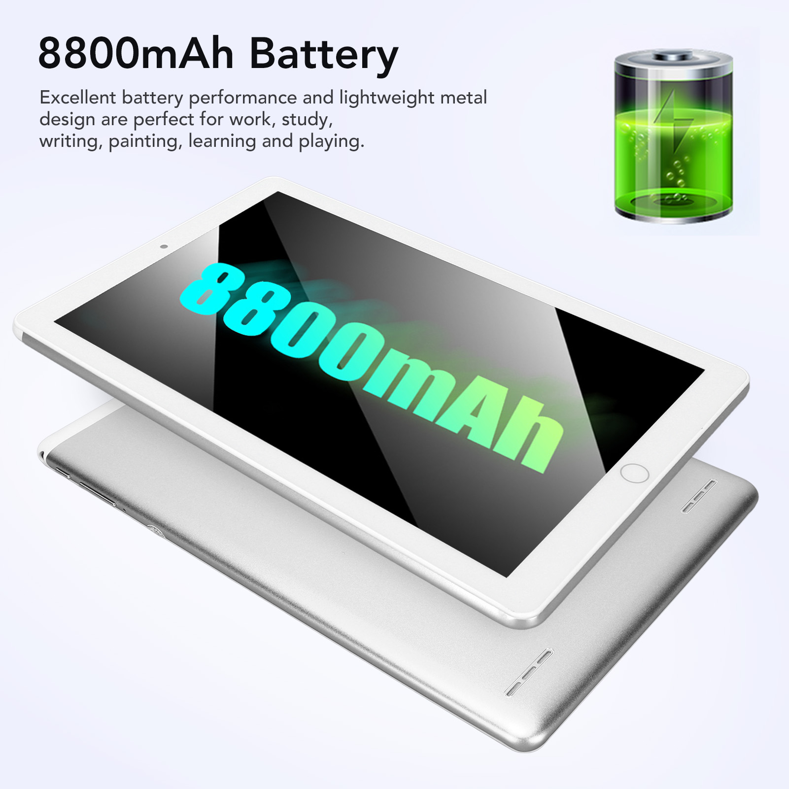 Silver Tablet 10.1in IPS Display 6GB RAM 128GB ROM Octa Core CPU 13MP Camera FY - Bild 26 von 33
