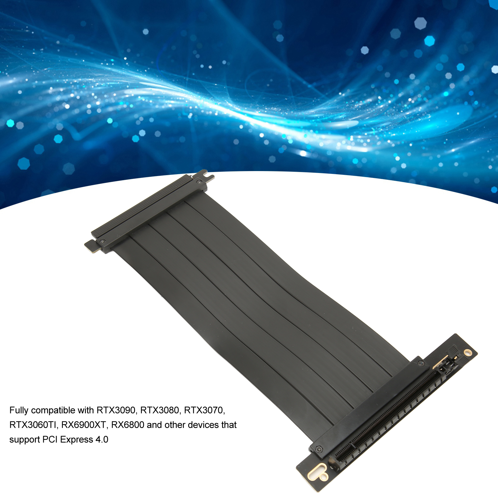 PCIE 4.0 X16 Riser Cable High Speed Flexible 90° Right Angle PCIE Port GPU G SAL - Afbeelding 31 van 34