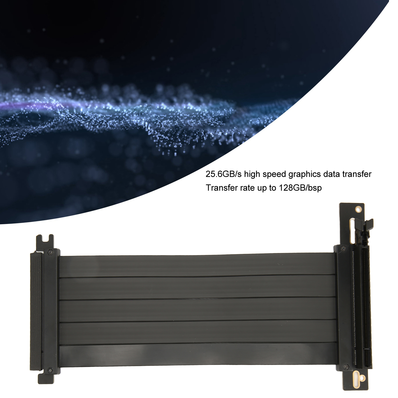 PCIE 4.0 X16 Riser Cable High Speed Flexible 90° Right Angle PCIE Port GPU Gr FY - Afbeelding 23 van 34