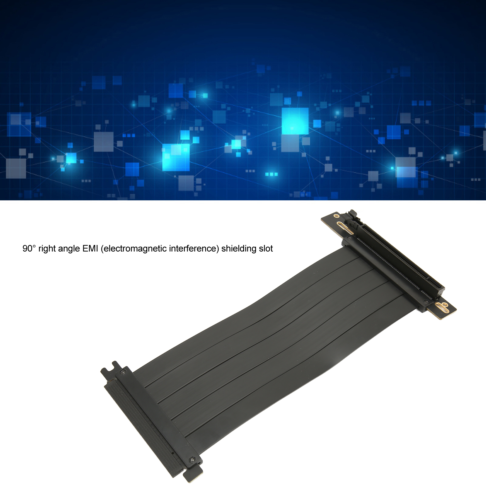 PCIE 4.0 X16 Riser Cable High Speed Flexible 90° Right Angle PCIE Port GPU Gr FY - Afbeelding 33 van 34