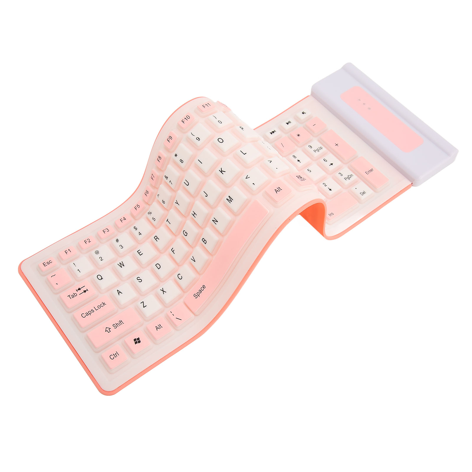 Silicone Keyboard 107 Keys Waterproof Dustproof Folding Two Colors 2.4G Wir Fit - Afbeelding 13 van 18
