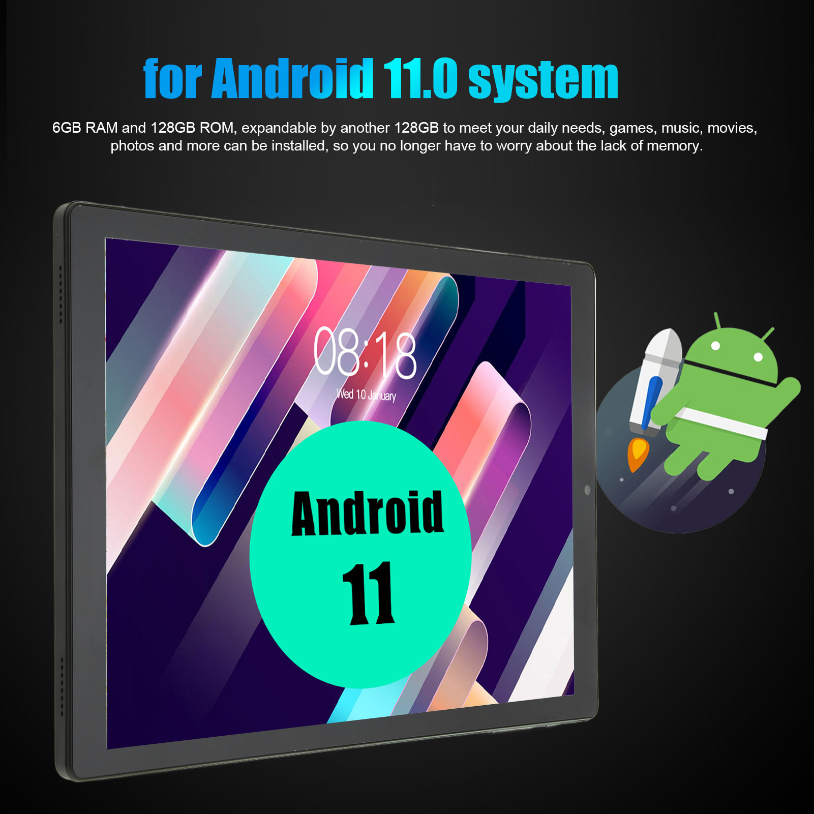 10.1 Inch Tablet 6G RAM 128G ROM 1920x1080 IPS Screen 2.4G 5G WiFi Calling - Picture 28 of 33