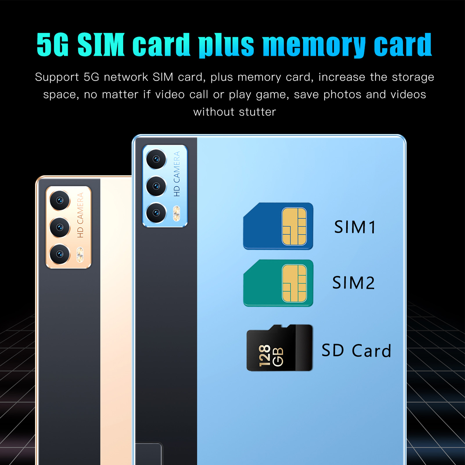 10.1in Tablet for Android11 2.4G 5G 5800mAh Type C Rechargeable 8GB RAM FMS - Picture 21 of 21