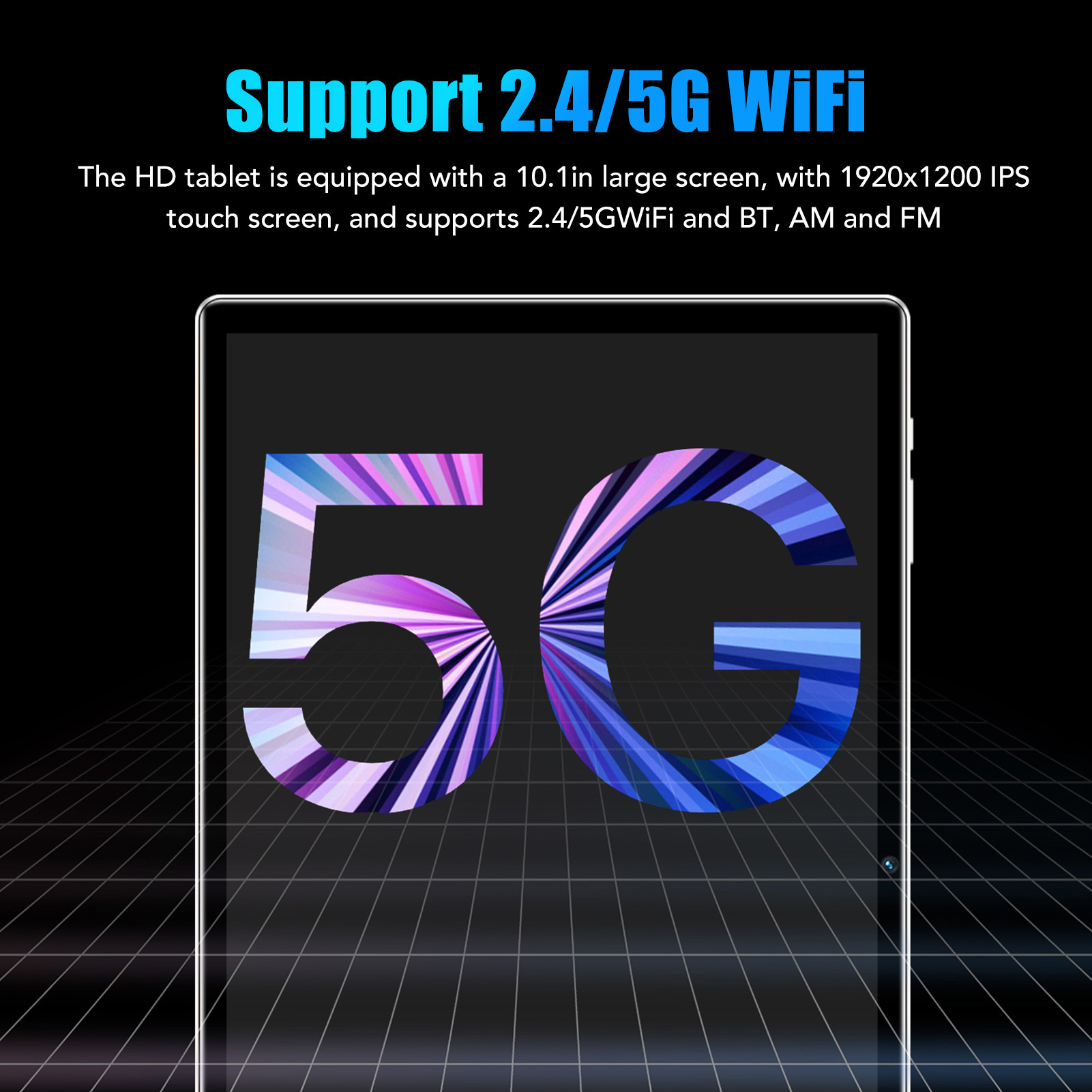 10.1in Tablet 2.4G 5G 5800mAh Type C Rechargeable 8GB RAM 256GB 1920x1200 - Picture 16 of 21