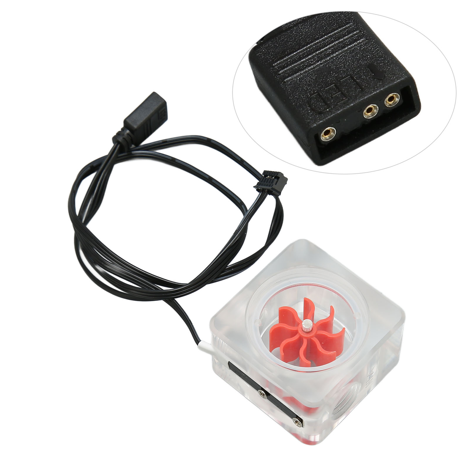 Water Cooling Meter G1/4 Thread 8 Impeller 3 Way Acrylic Revolving Speed FY - Afbeelding 23 van 28