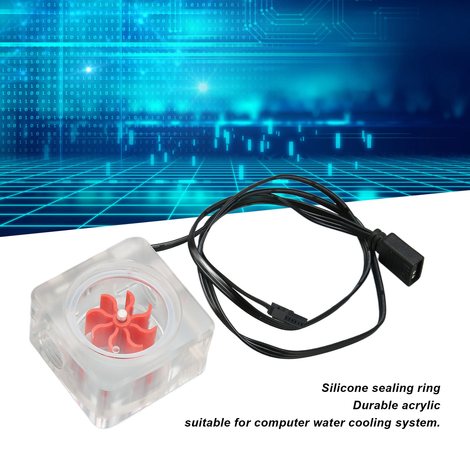 Water Cooling Meter G1/4 Thread 8 Impeller 3 Way Acrylic Revolving Speed CB - Afbeelding 27 van 28