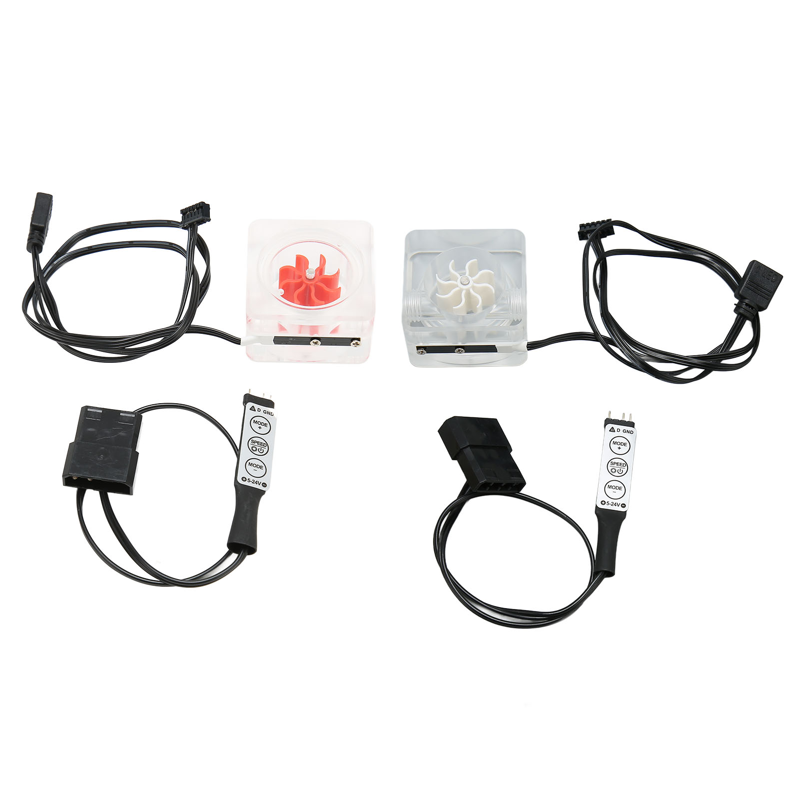 Water Cooling Meter G1/4 Thread 8 Impeller 3 Way Acrylic Revolving Speed FY - Afbeelding 26 van 28