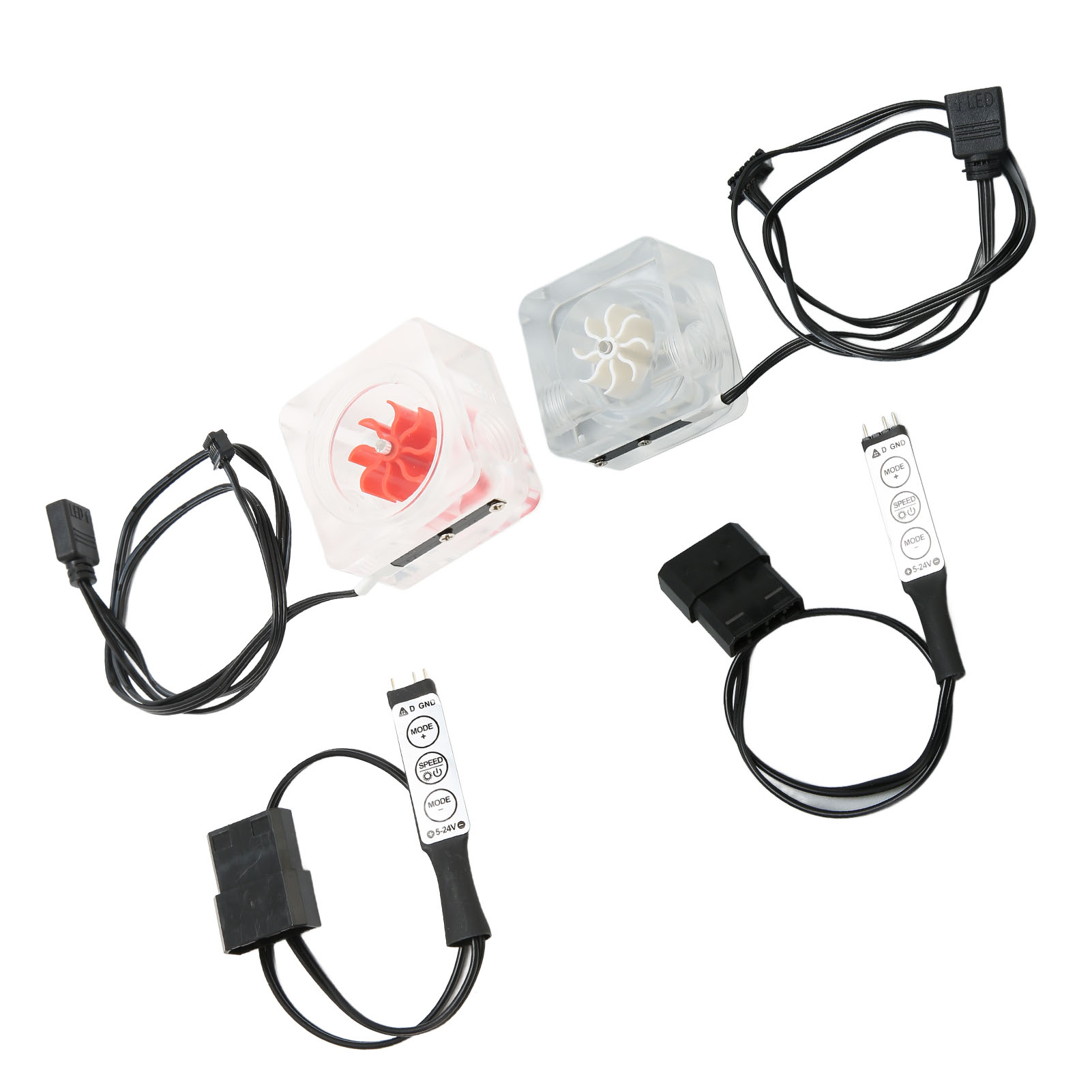 Water Cooling Meter G1/4 Thread 8 Impeller 3 Way Acrylic Revolving Speed CB - Afbeelding 23 van 28