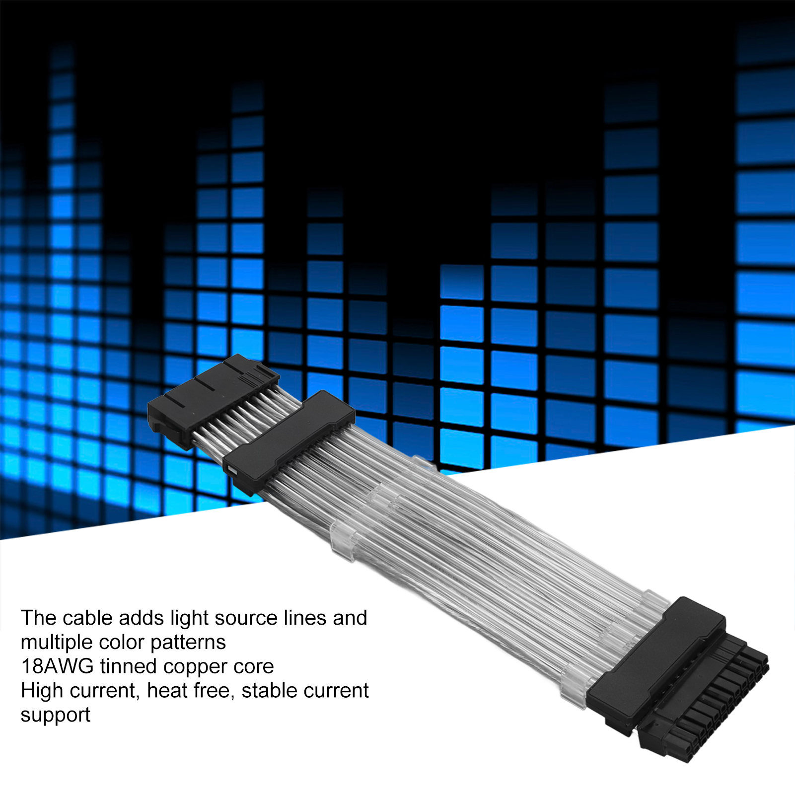 ARGB Extension Sleeved Cable 24PIN 5V 18AWG Wire Core Plug And Play Synchroni FY - Afbeelding 27 van 31