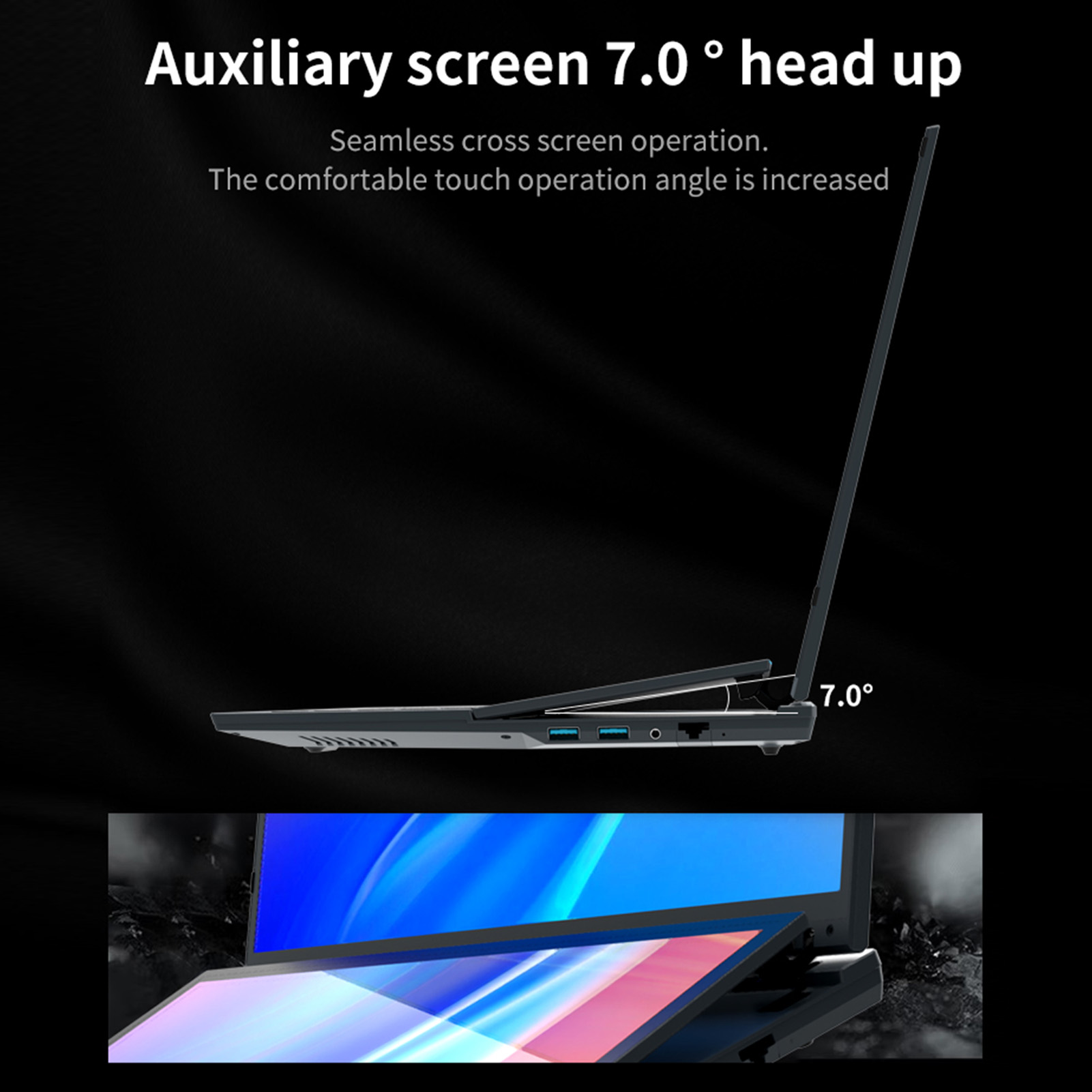Touch Screen Laptop 16in 14in Double Screens For Win11 For Core I7 8GB NEW - Afbeelding 13 van 21