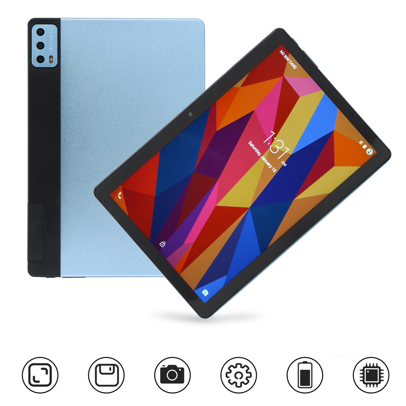 10in Tablet Blue IPS Display 4GB RAM 128GB ROM Octa Core CPU 6000mAh 5G WiFi DB - Afbeelding 15 van 18