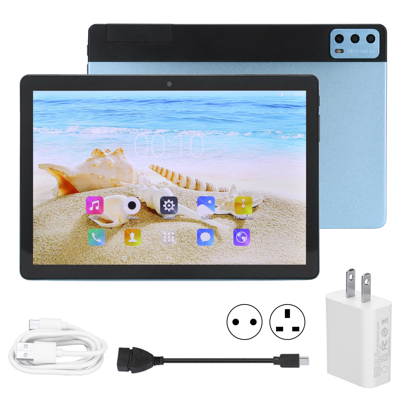 10in Tablet Blue IPS Display 4GB RAM 128GB ROM Octa Core CPU 6000mAh 5G WiFi DB - Afbeelding 13 van 18