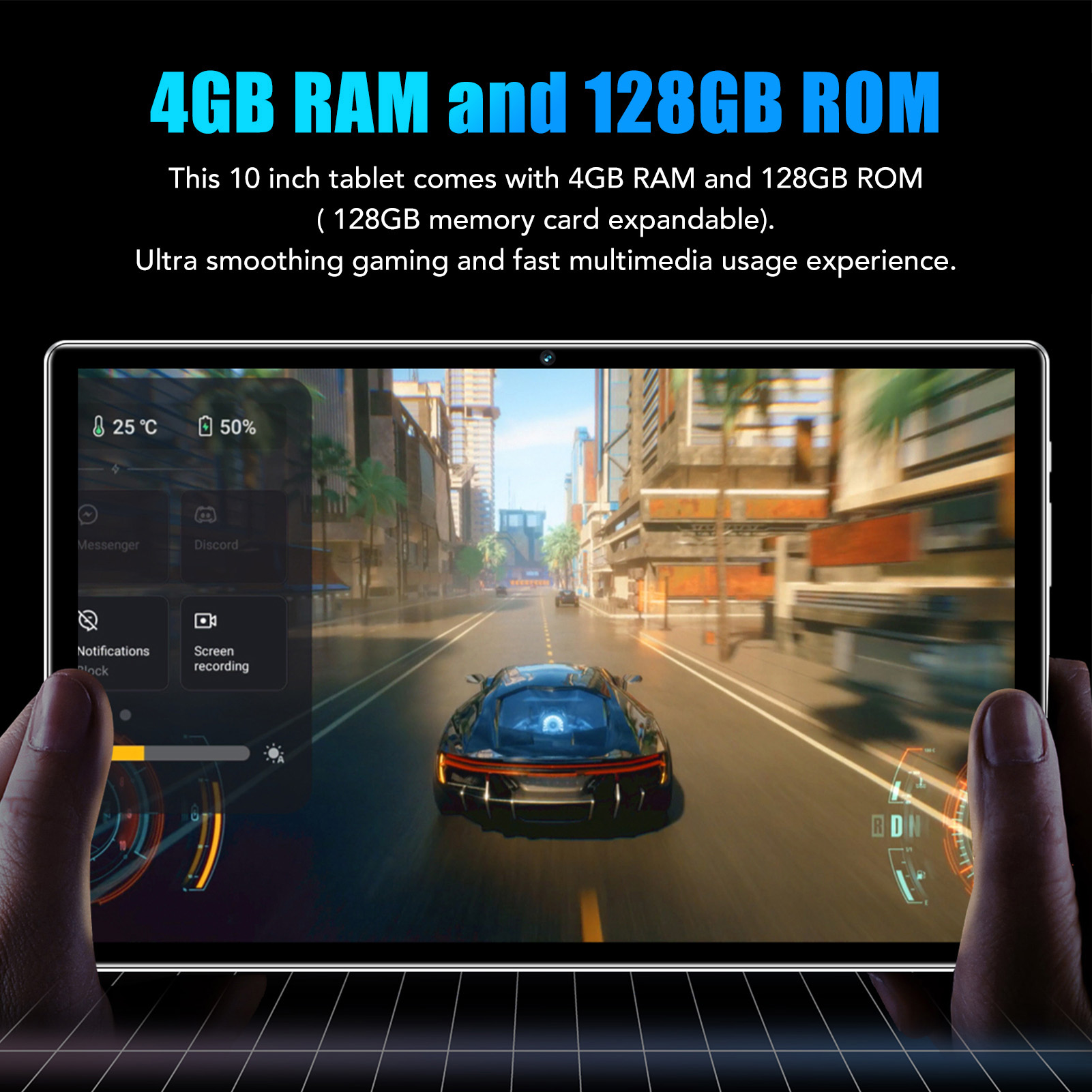 10in Tablet Blue IPS Display 4GB RAM 128GB ROM Octa Core CPU 6000mAh 5G WiFi DB - Afbeelding 14 van 18