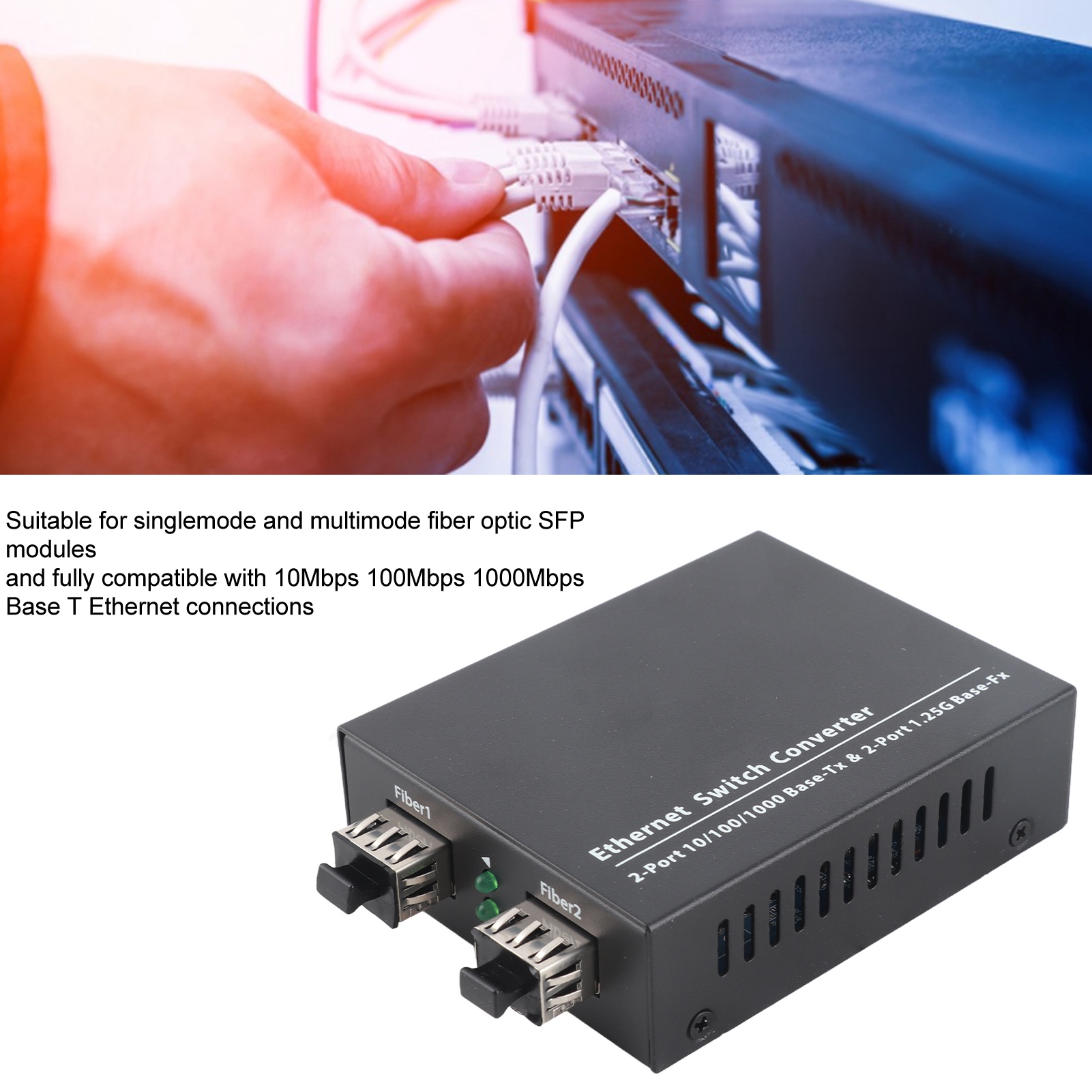 Fiber Transceiver Plug And Play Up To 120km SFP To RJ45 Fiber Media Converter CB - Afbeelding 27 van 31