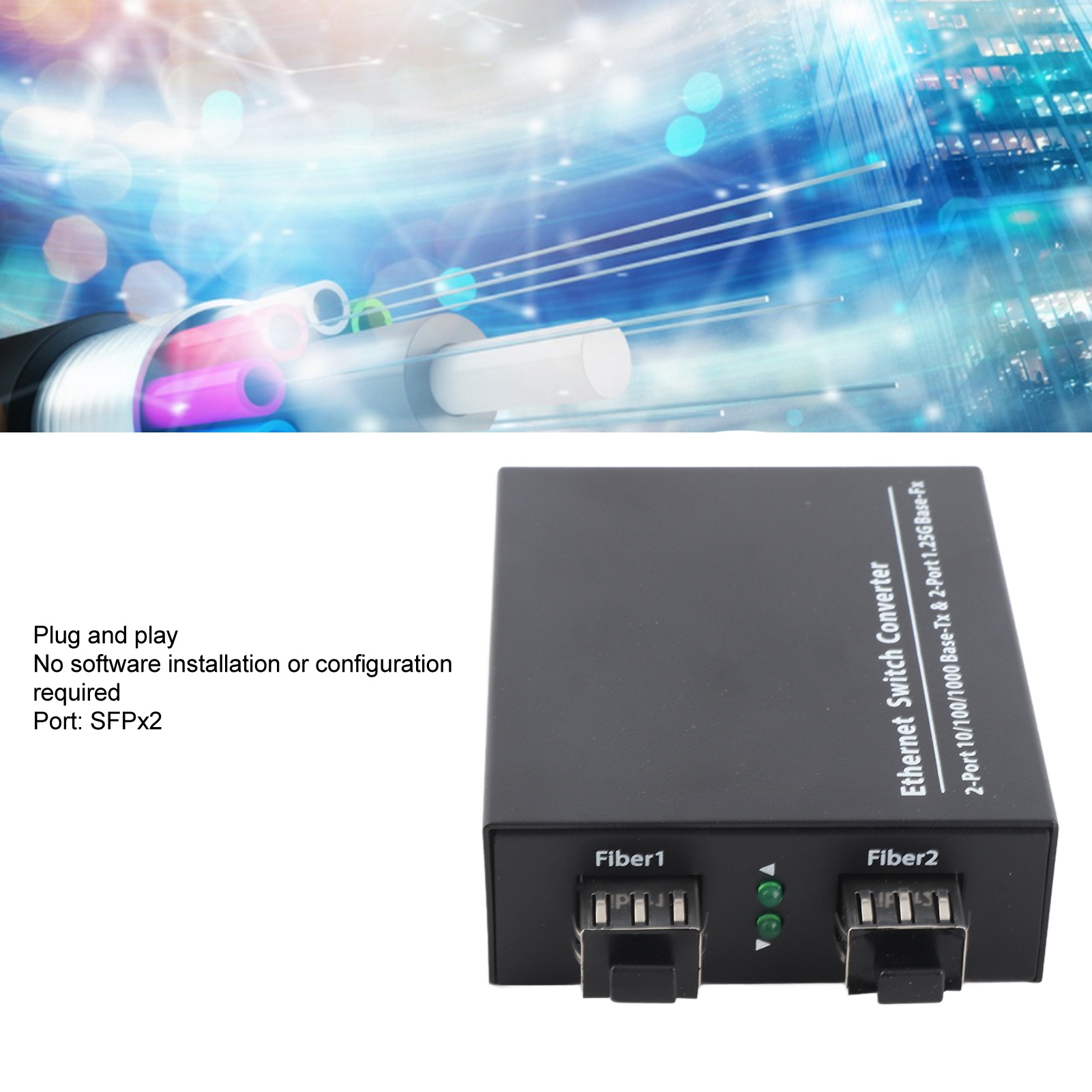 Fiber Transceiver Plug And Play Up To 120km SFP To RJ45 Fiber Media Converter FY - Afbeelding 31 van 31