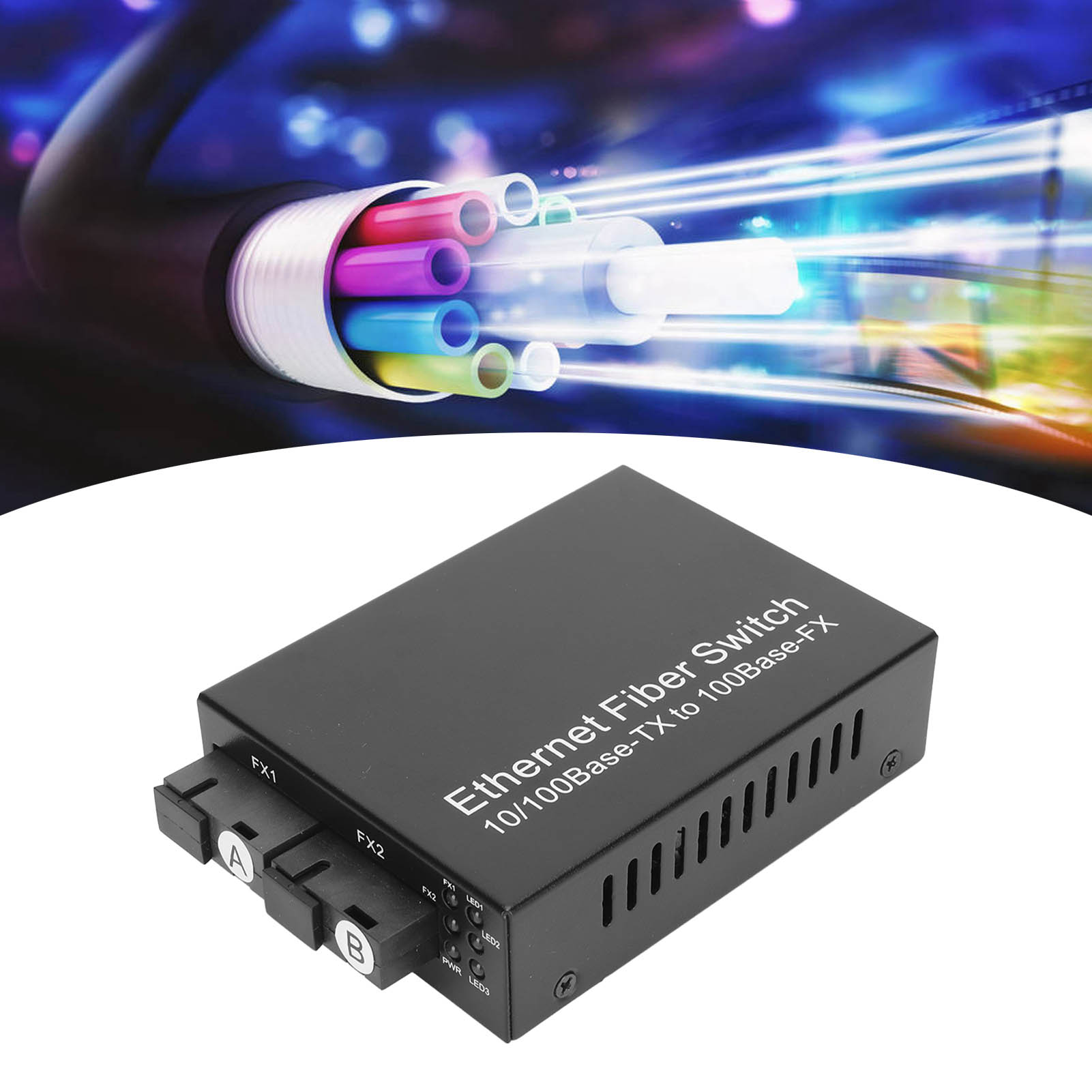 Ethernet Media Converter 100Mbps SC Single Fiber Singlemode RJ45 Port Fiber E DB - Photo 15/21