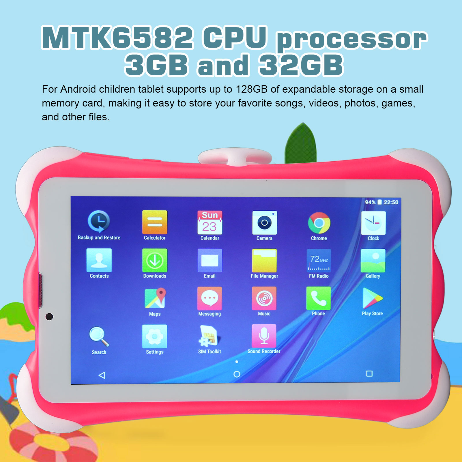 Kids Tablet 7 Inch HD 1280x800 3GB 32GB WiFi Dual SIM Dual Standby For Andro DOB - Picture 13 of 21
