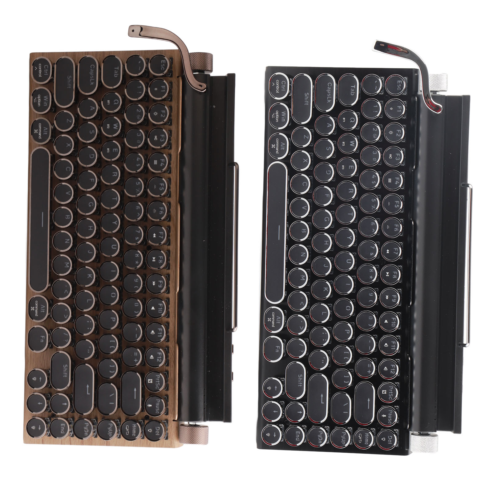 Typewriter Keyboard 83 Keys Vintage Wireless BT Mechanical Keyboard With Meta FY - Afbeelding 24 van 29