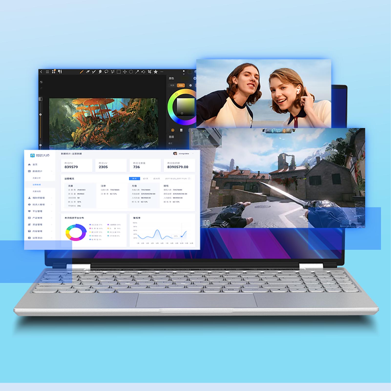 15.6 Inch Laptop Quad Core 3.4GHz CPU 16GB RAM 1920x1080 IPS Magnetic Camera - Picture 28 of 30