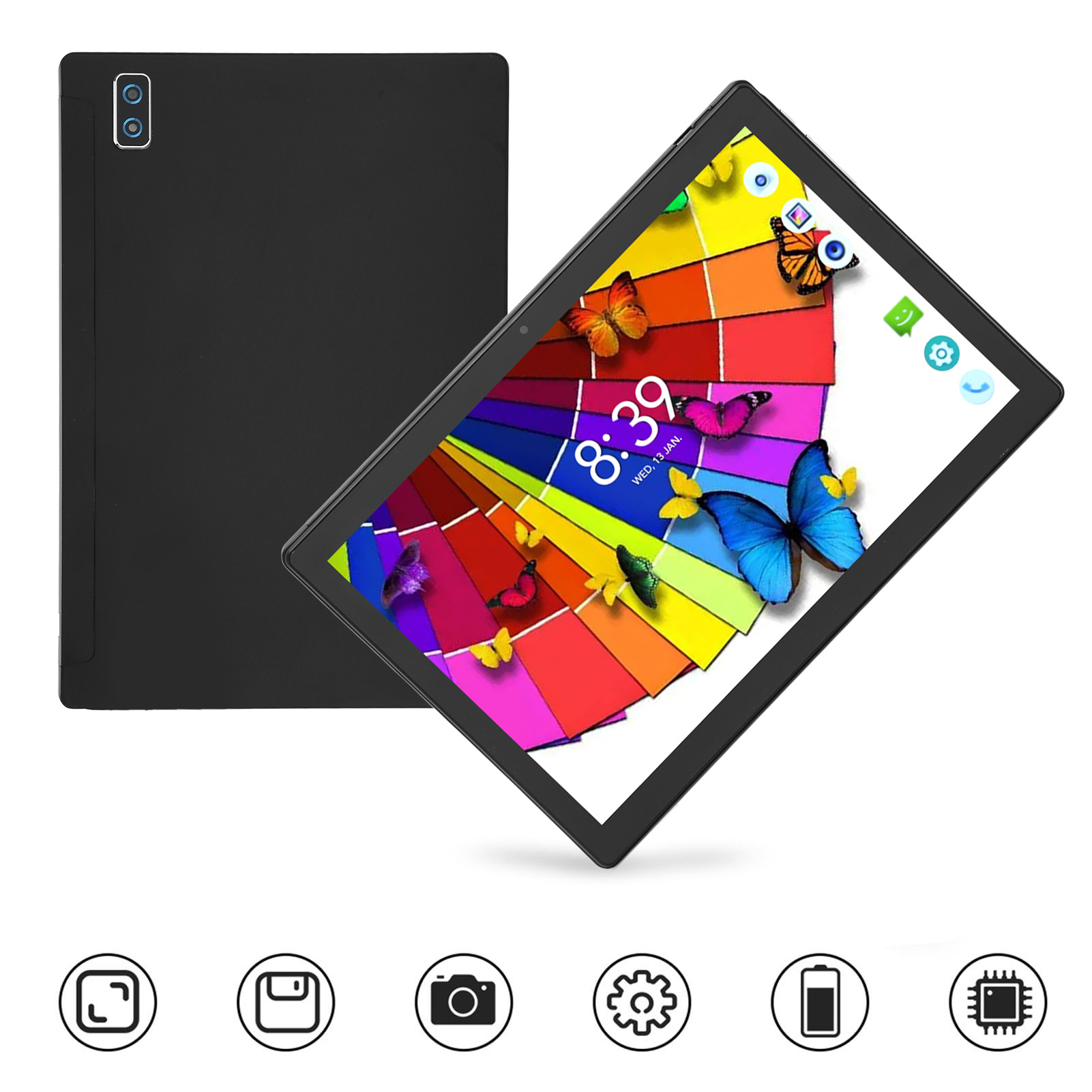 10in Tablet With Keyboard PU Leather Case 8GB 128GB 5G WiFi Front 5MP Rear 1 GDM - Picture 16 of 18